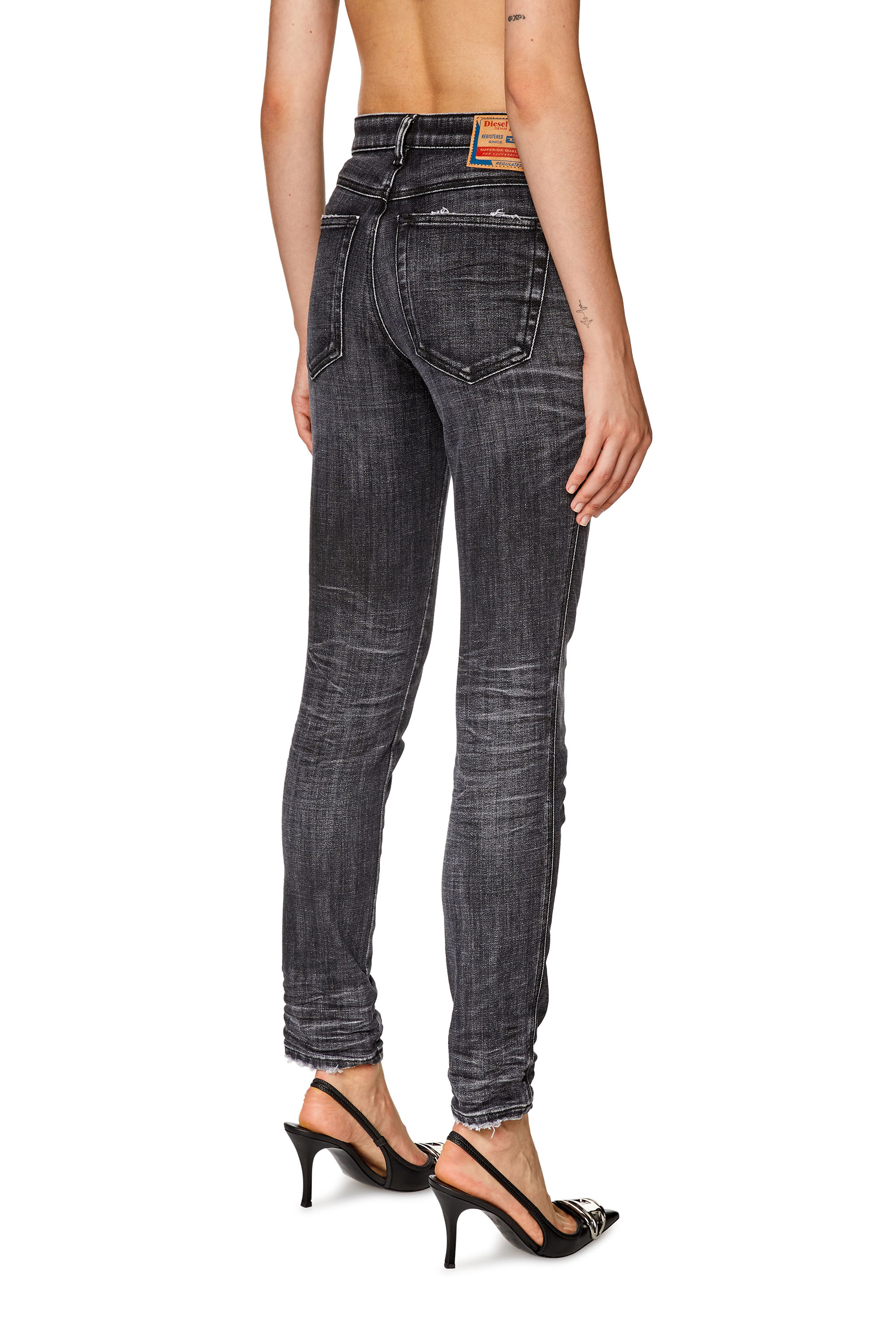 Diesel - Skinny Jeans 2015 Babhila 09G50, Negro/Gris oscuro - Image 2