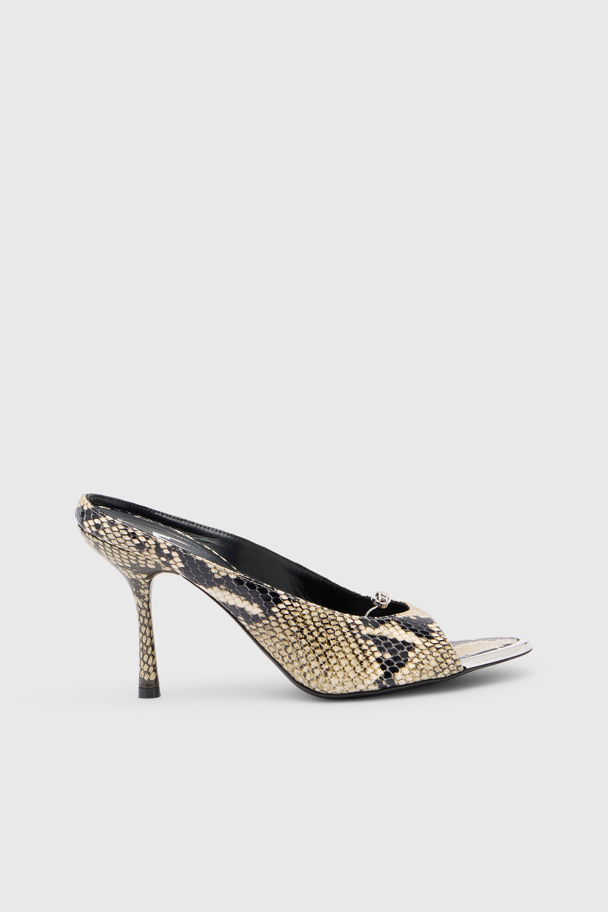 Diesel - D-DIAM'S SA 90, D-Diam&rsquo;s-Mule de cuero alta con lavado oscuro y D Oval flotante Mujer in Multicolor - 1