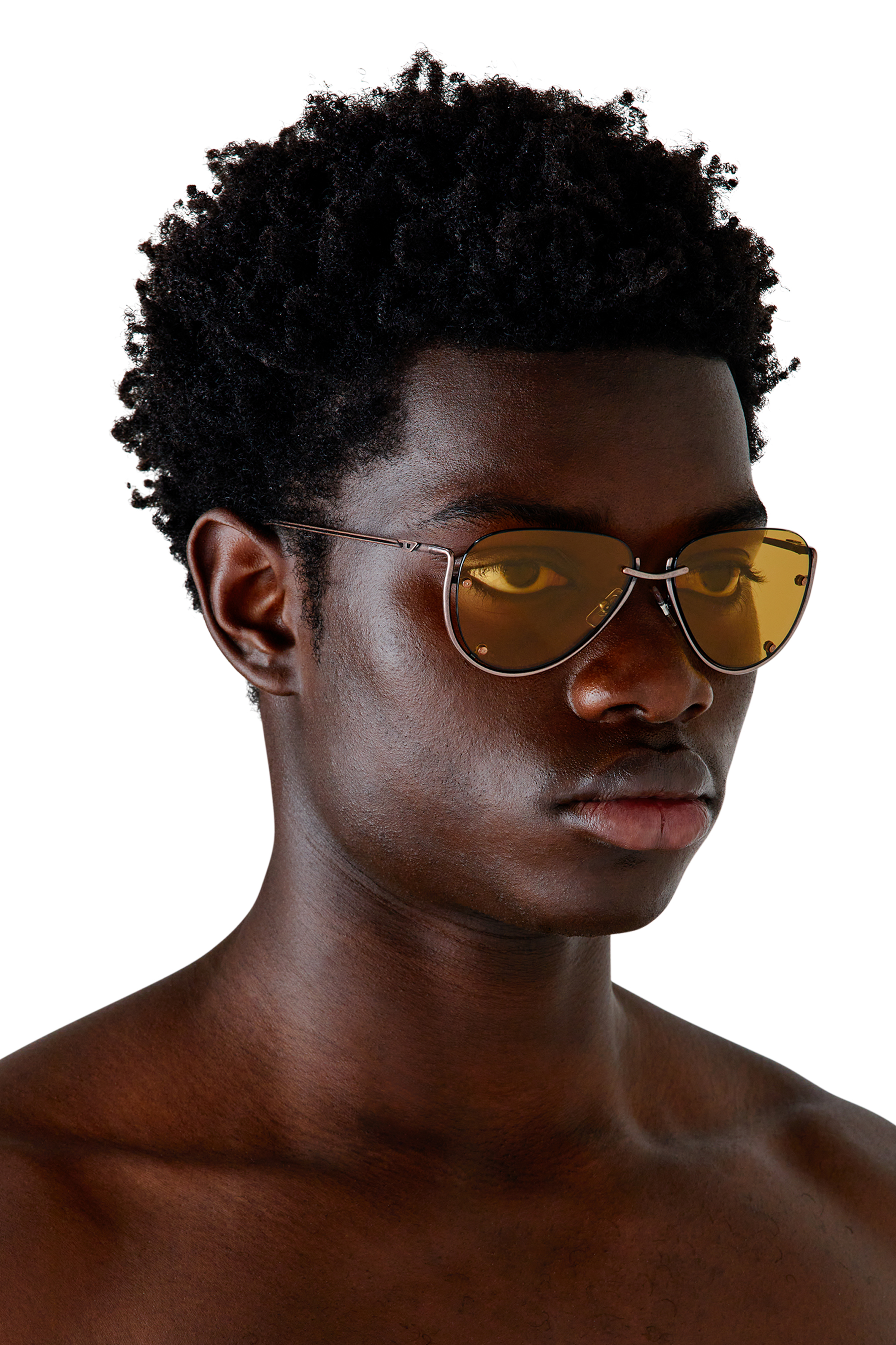 Diesel - 0DL1003, Unisex's Pilot model sunglasses in Yellow - 4