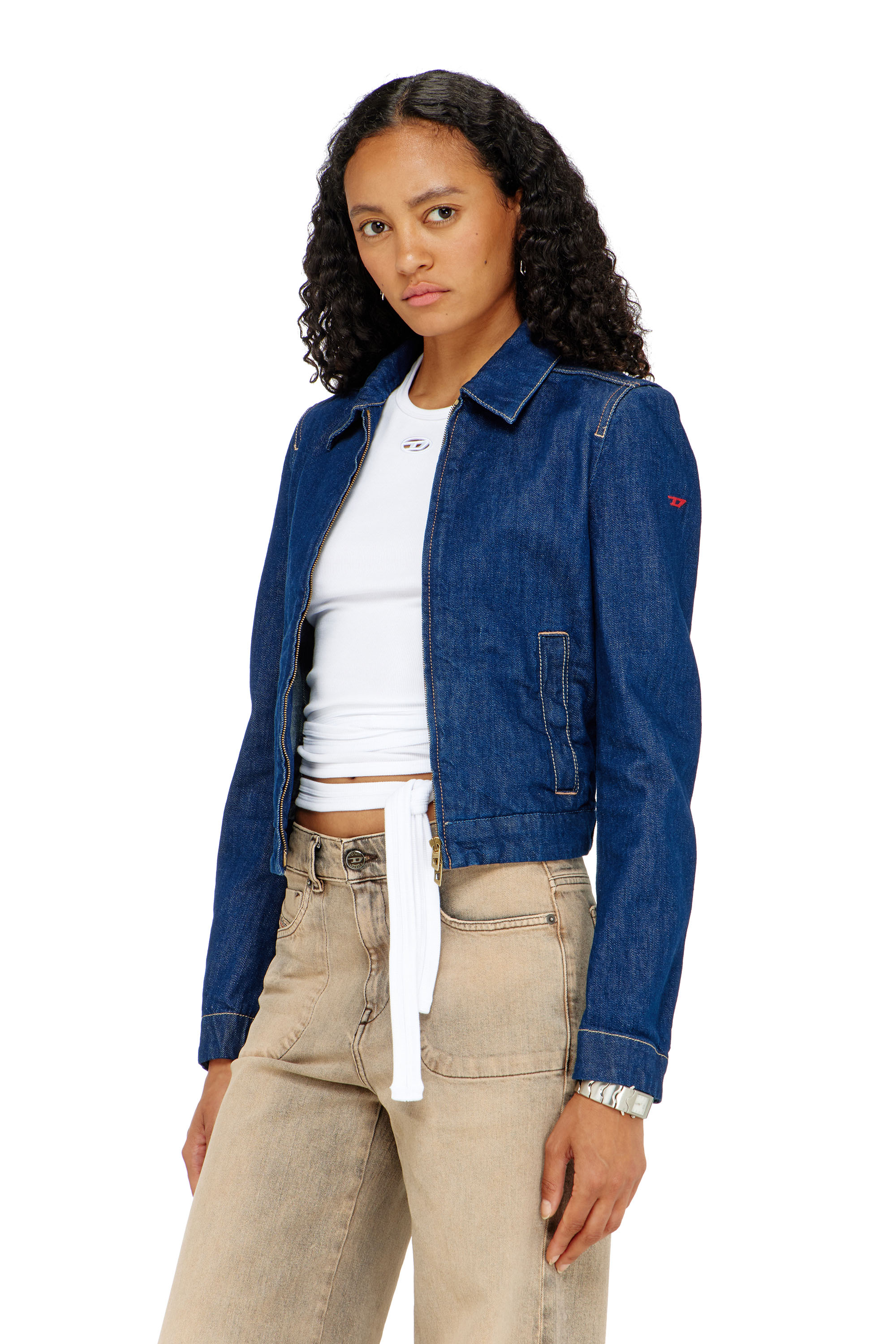 Diesel - T-BUNNY-TAIL-S1, Top de canal&eacute; con cordones envolventes Mujer in Blanco - 1