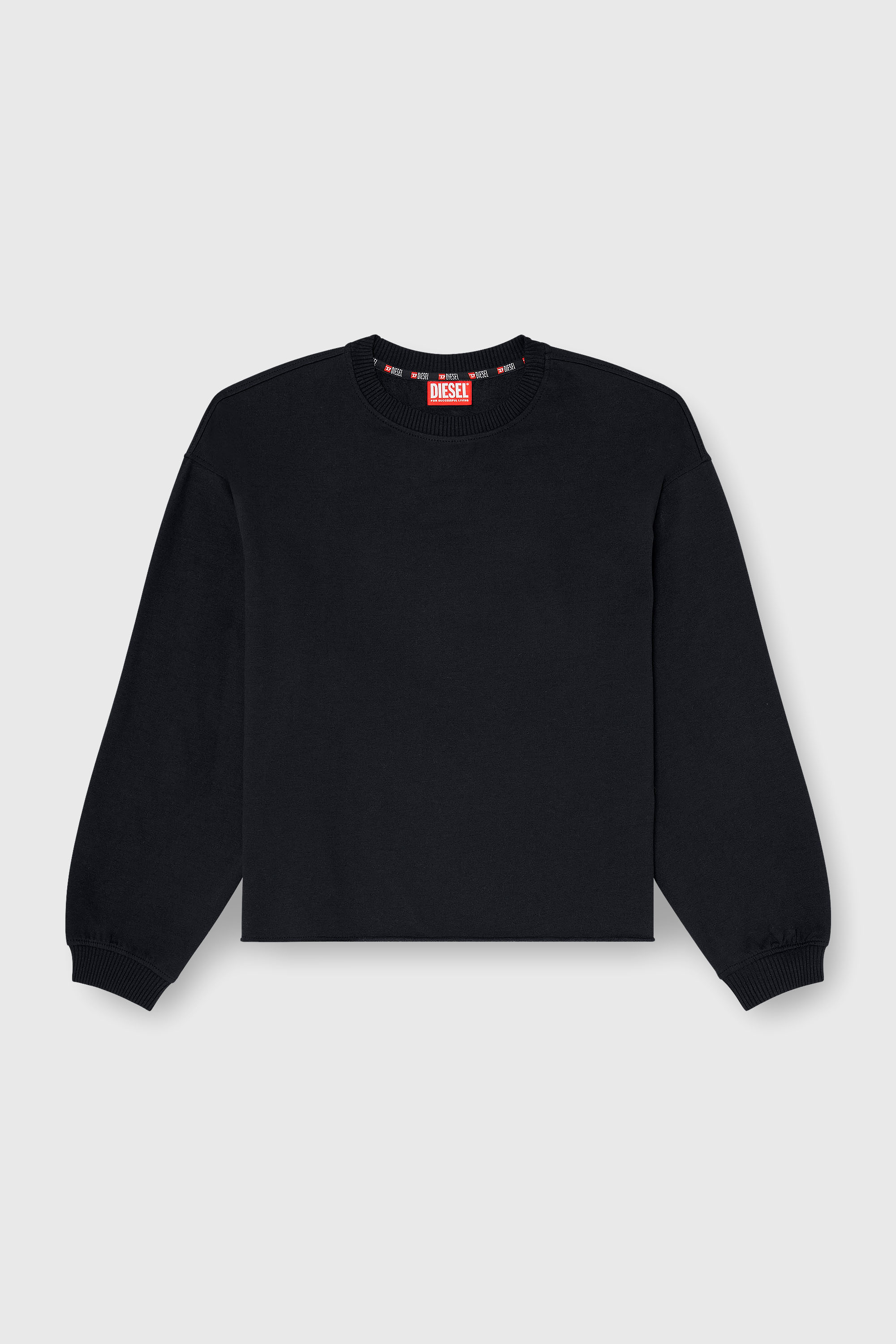 Diesel - PATRICIA-D-CORE, Sudadera afelpada con bajo al corte Mujer in Negro - 2