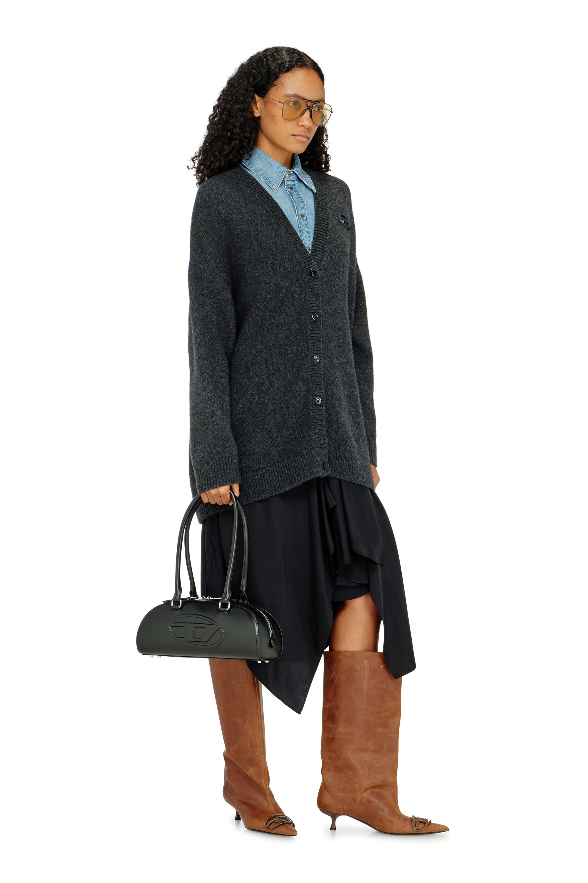 Diesel - M-AREELA, C&aacute;rdigan de mezcla de lana y alpaca Mujer in Multicolor - 2