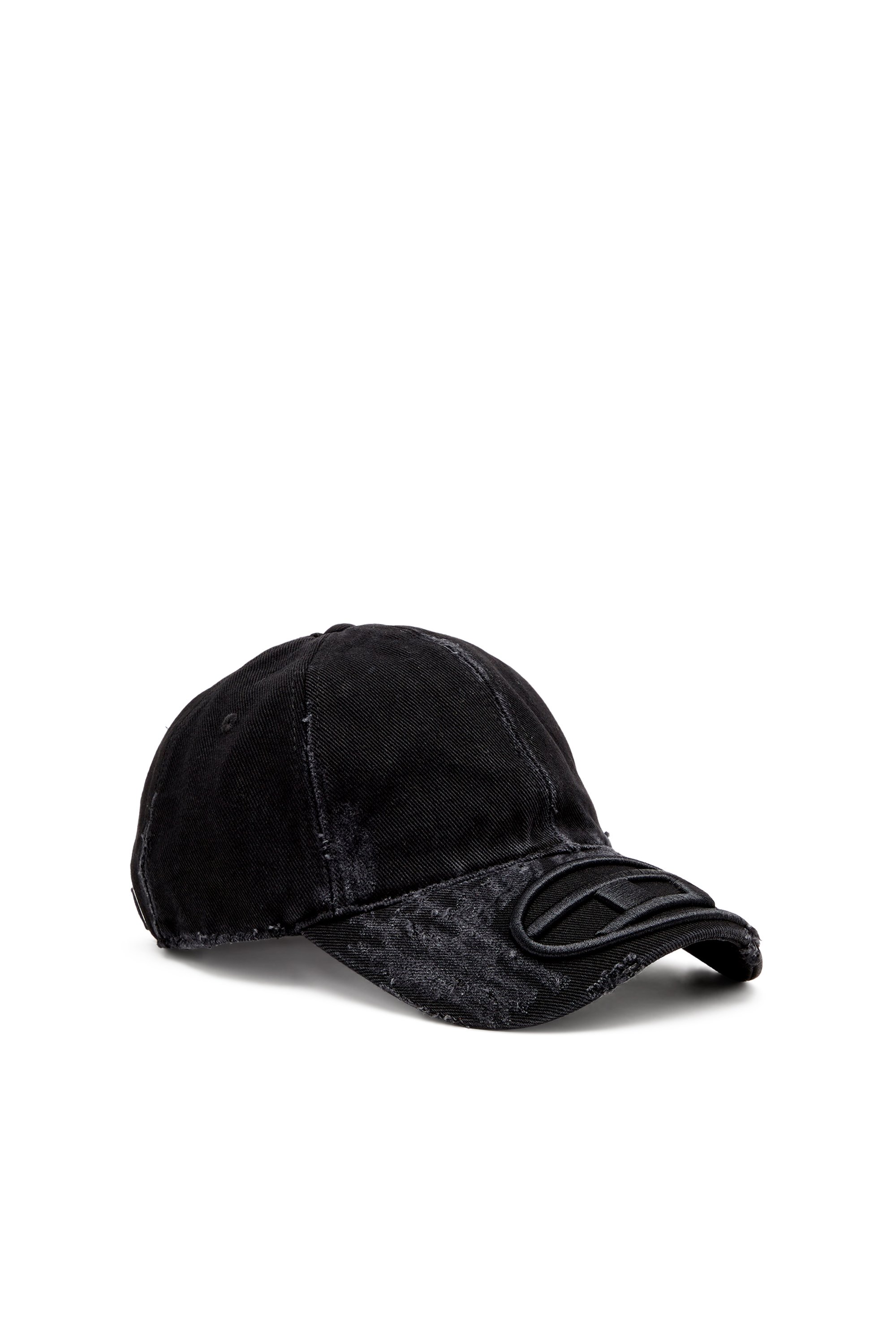 Diesel - C-ODY, Gorra de béisbol de denim desgastado Hombre in Negro - 1