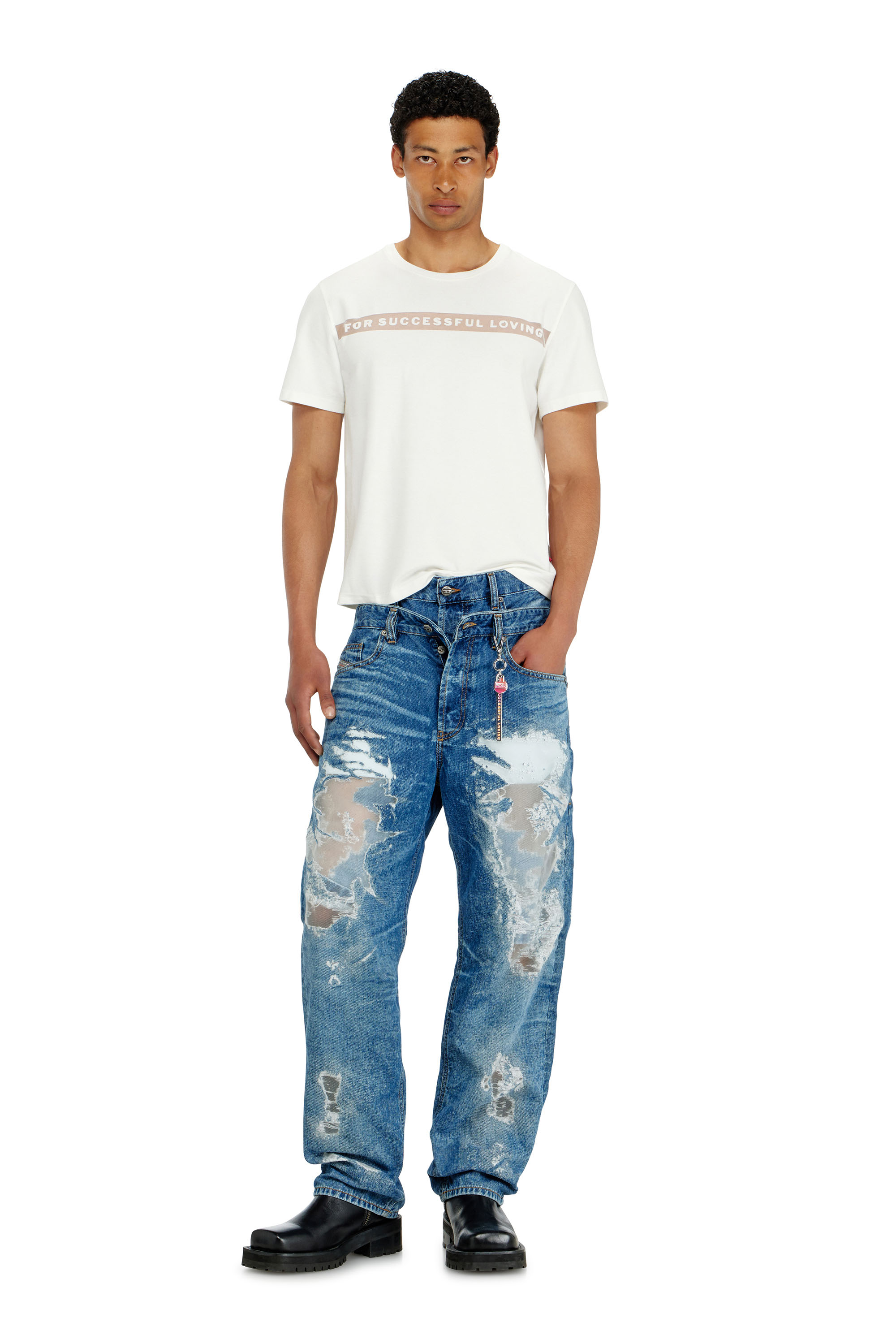Diesel - PR-T-NOTS-CHI-R, Camiseta con logo For Successful Loving Unisex in Blanco - 1