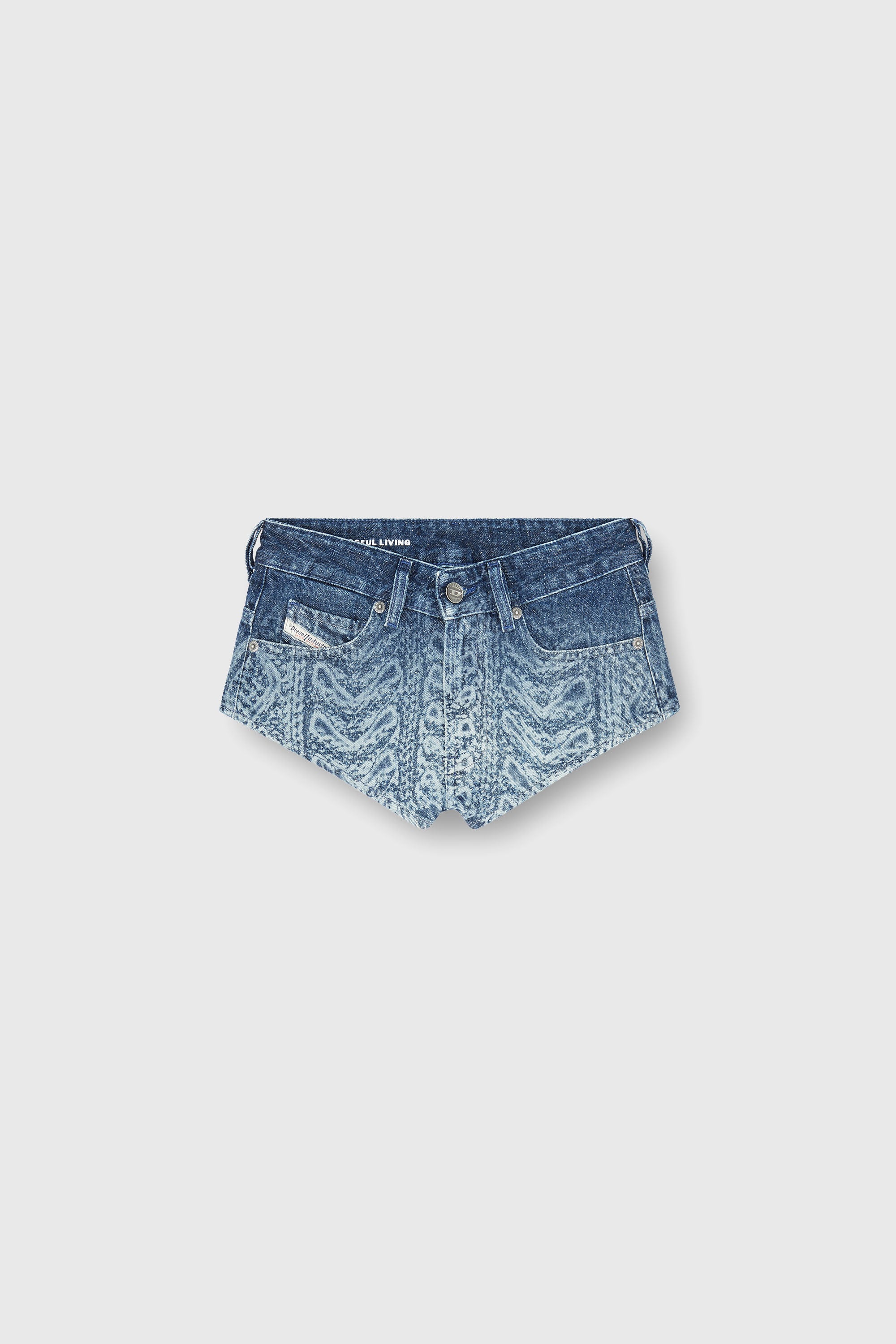 Diesel - DE-JIZZ-S, Pantalones cortos de denim efecto punto trenzado Mujer in Azul marino - 2