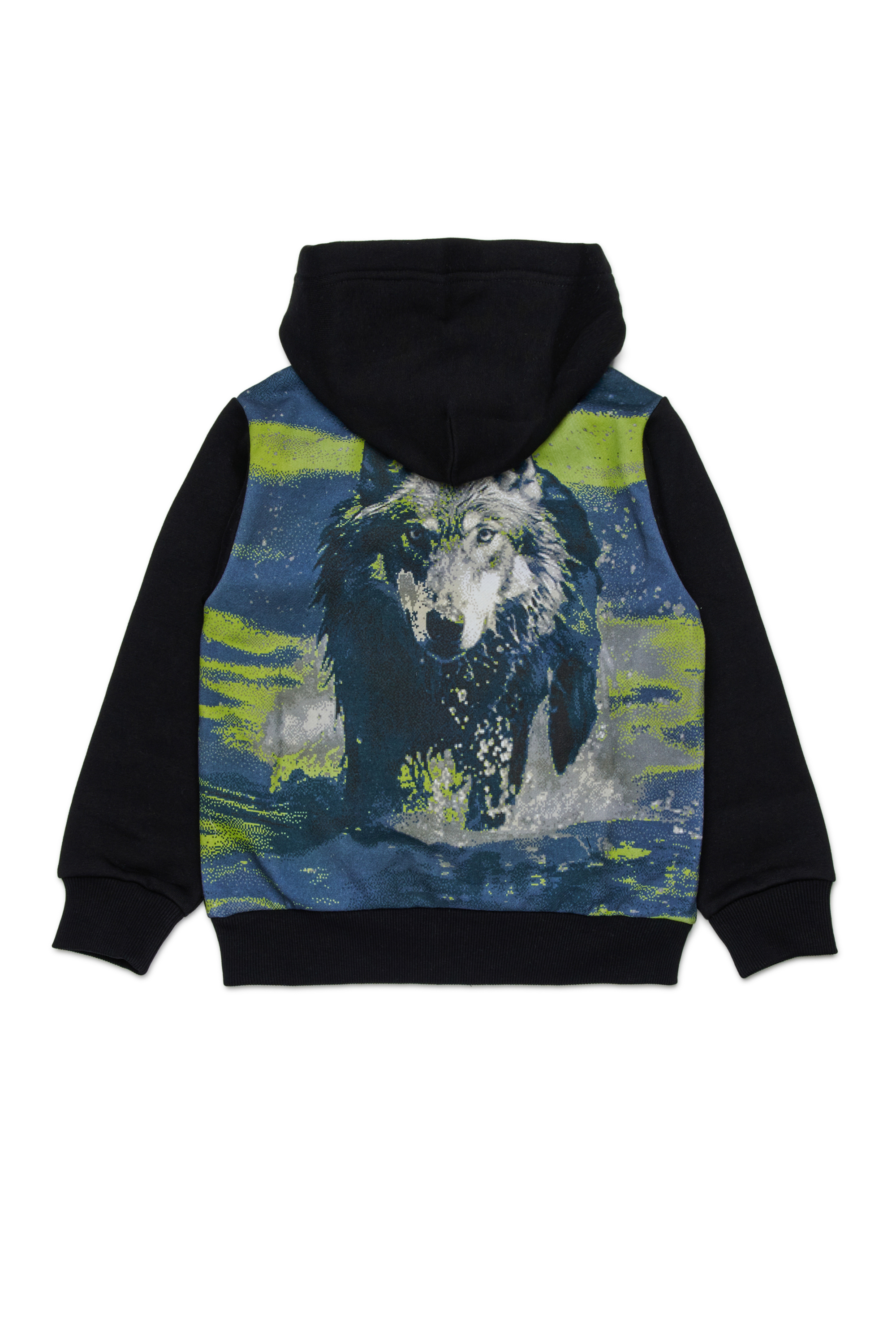 Diesel - SWAMP OVER, Sudadera de algodón con estampado gráfico Hombre in Negro - 2