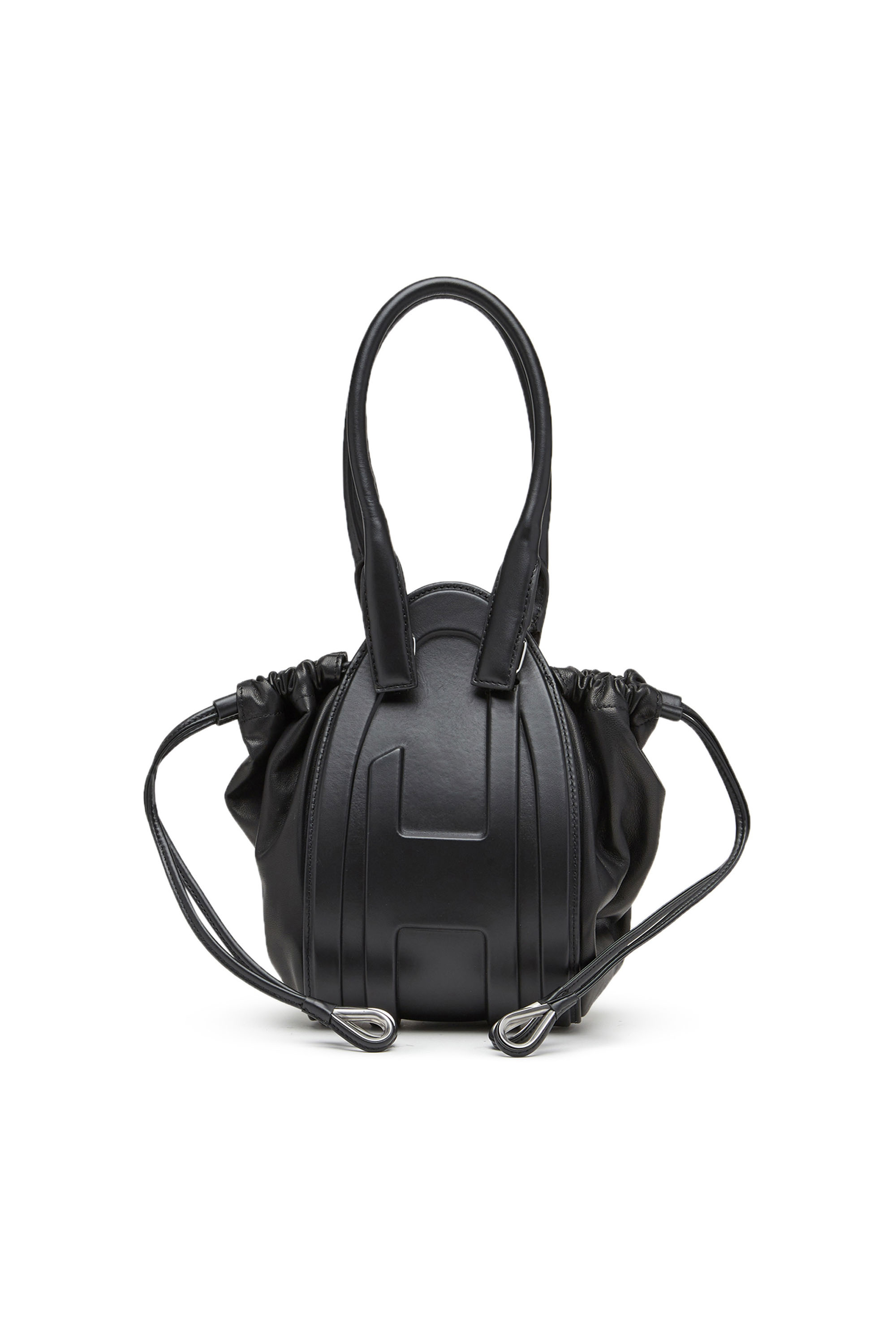 Diesel - 1DR-FOLD XS, 1DR-Fold XS-Bolso de mano con logotipo ovalado de cuero napa Mujer in Negro - 1