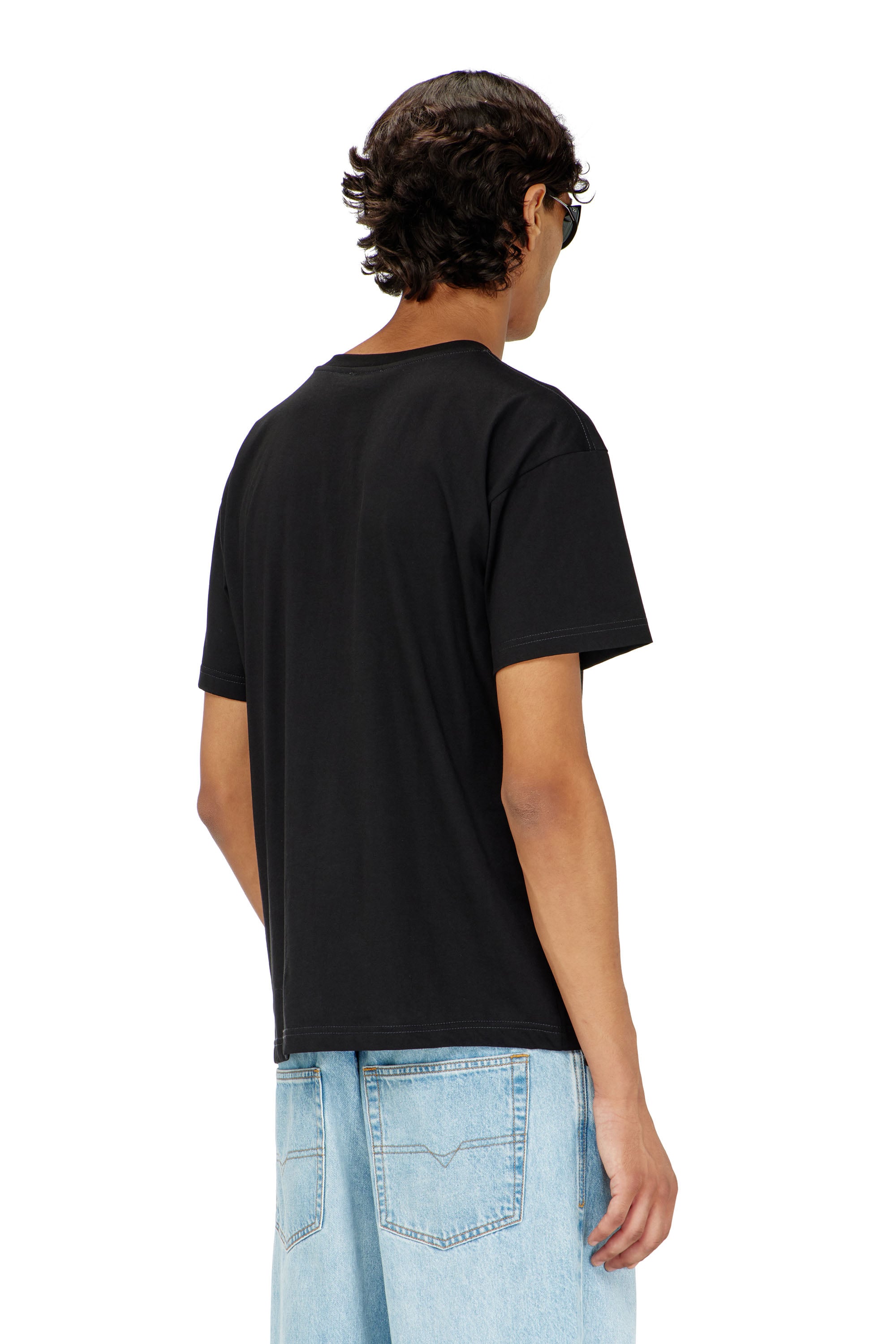 Diesel - T-NORM-PIPING, Camiseta con ribete en contraste Hombre in Negro - 4