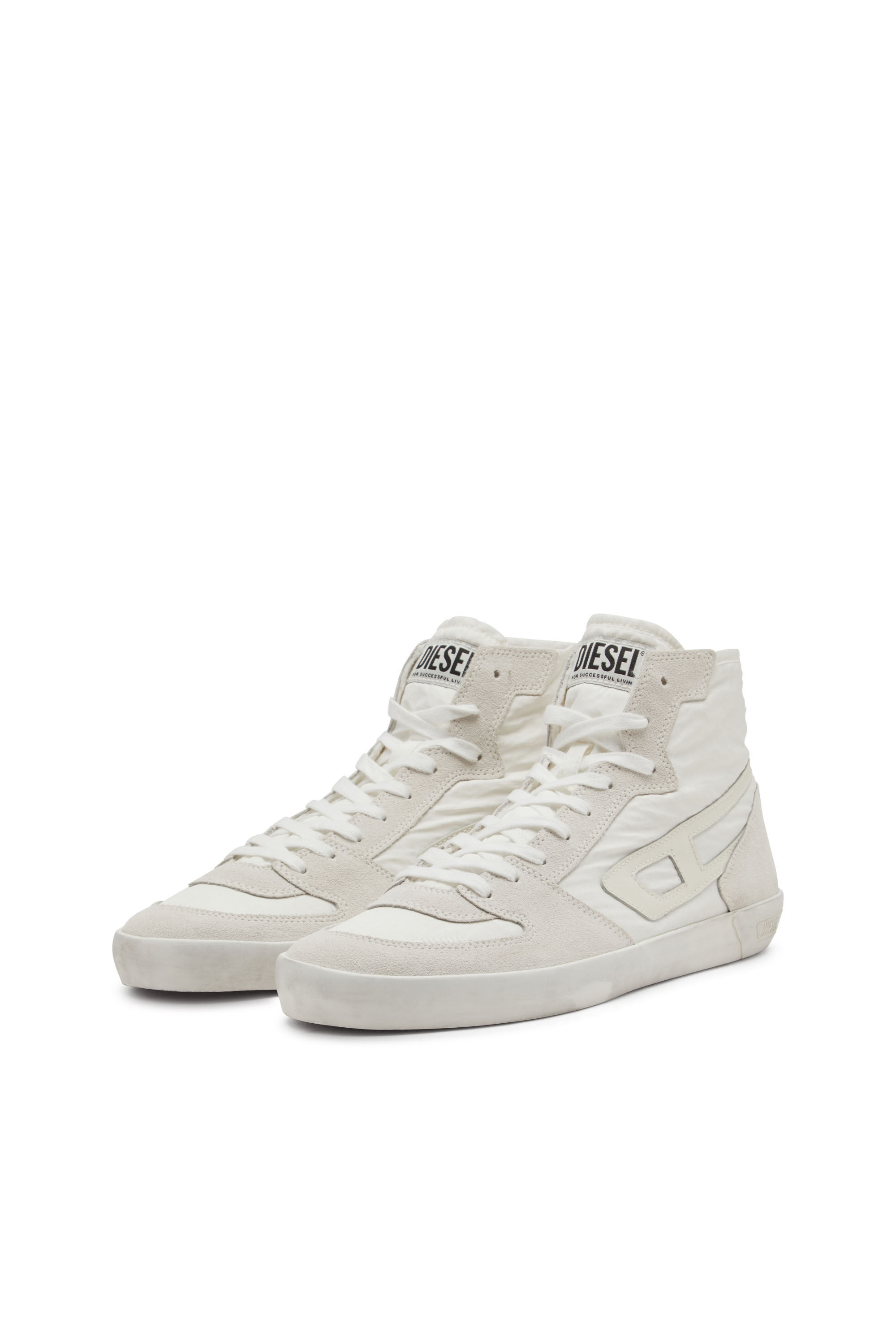 Diesel - S-LEROJI D-1 MID, S-Leroji D-Deportivas altas de ripstop acolchado y gamuza Hombre in Blanco - 8