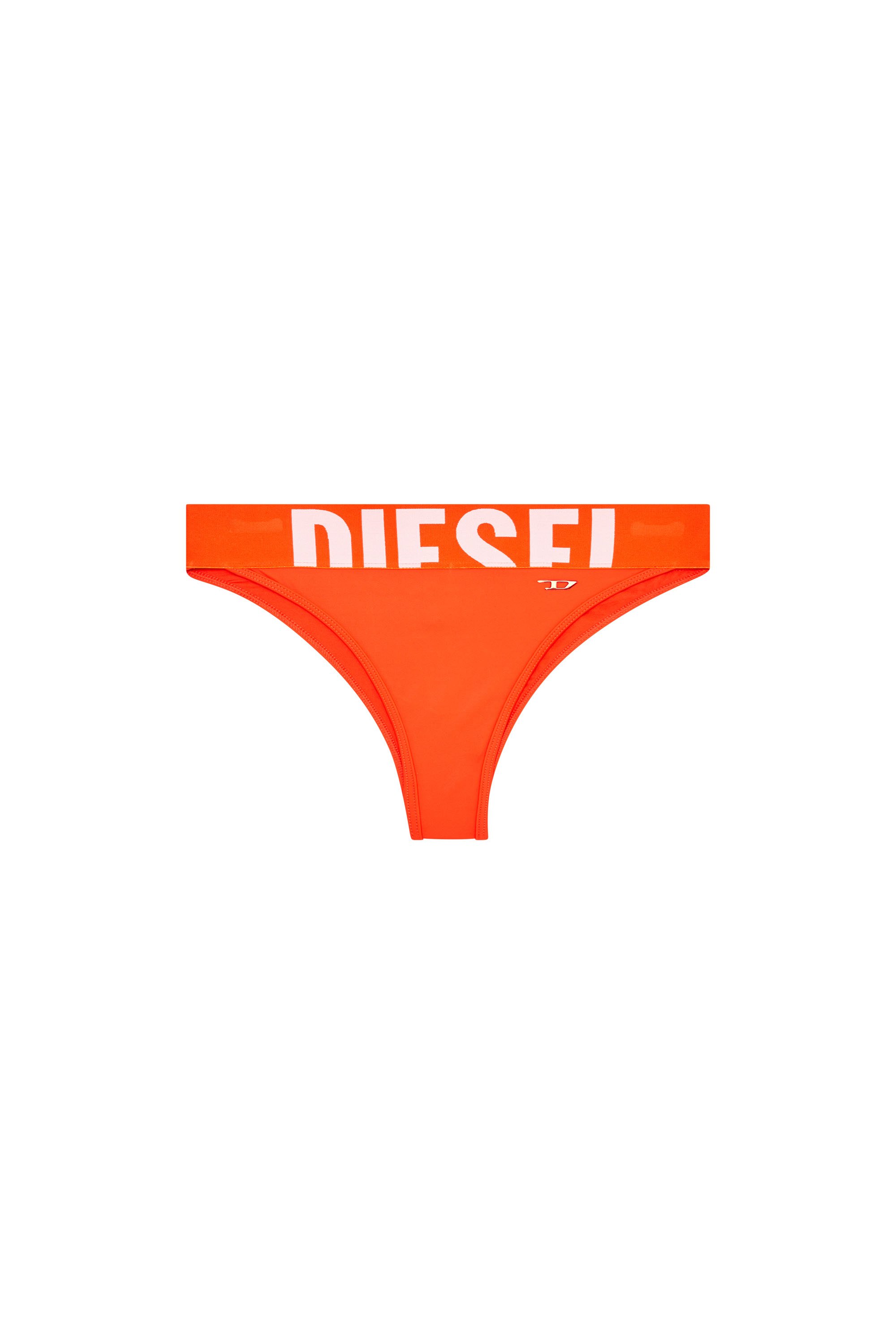 Diesel - LOLA-D-POP, Braguitas de bikini con logotipo cortado Mujer in Naranja - 4