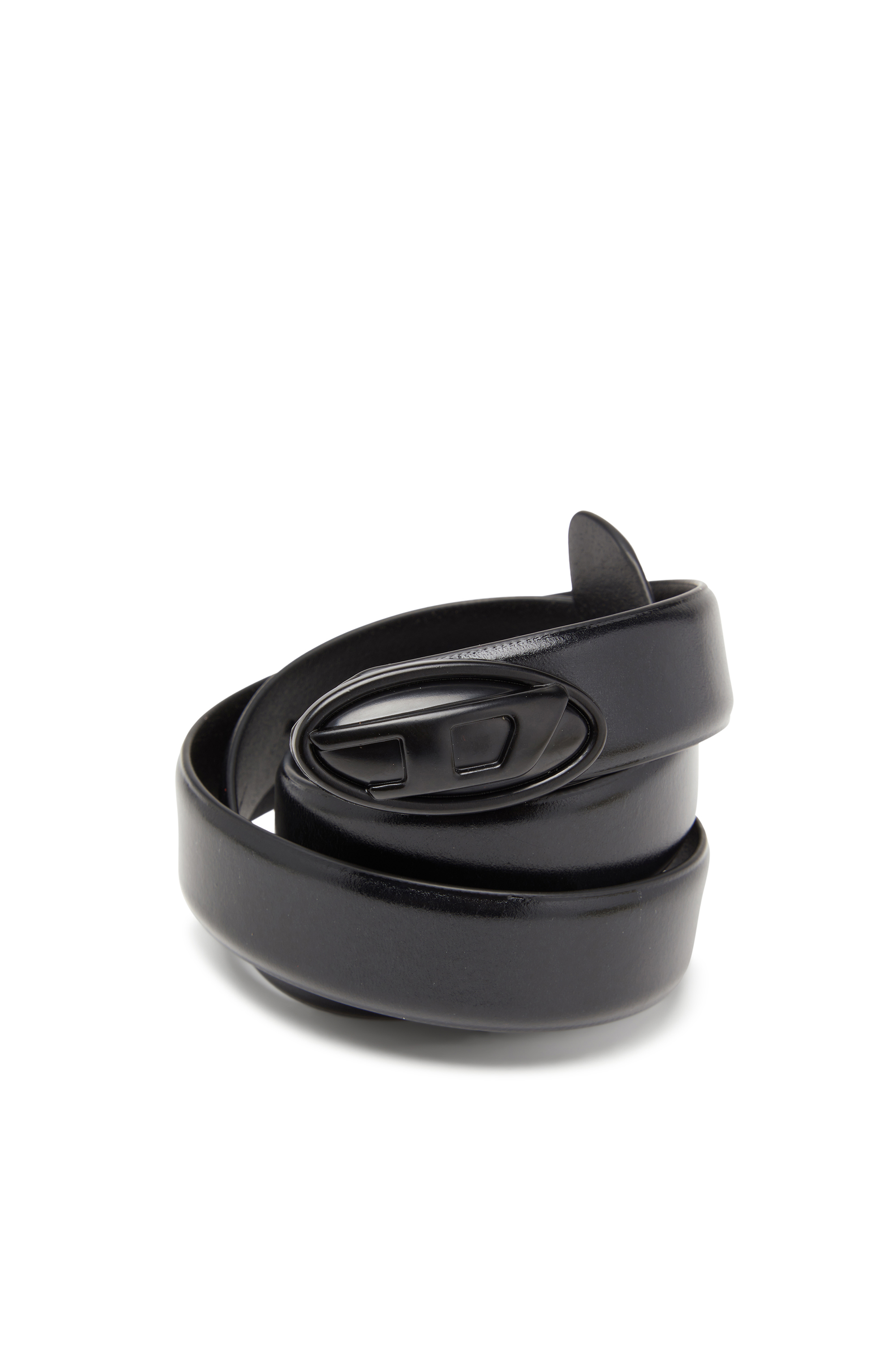 Diesel - B-DD, Cinturón de cuero de 2,4 cm con hebilla Oval D Mujer in Negro - 3