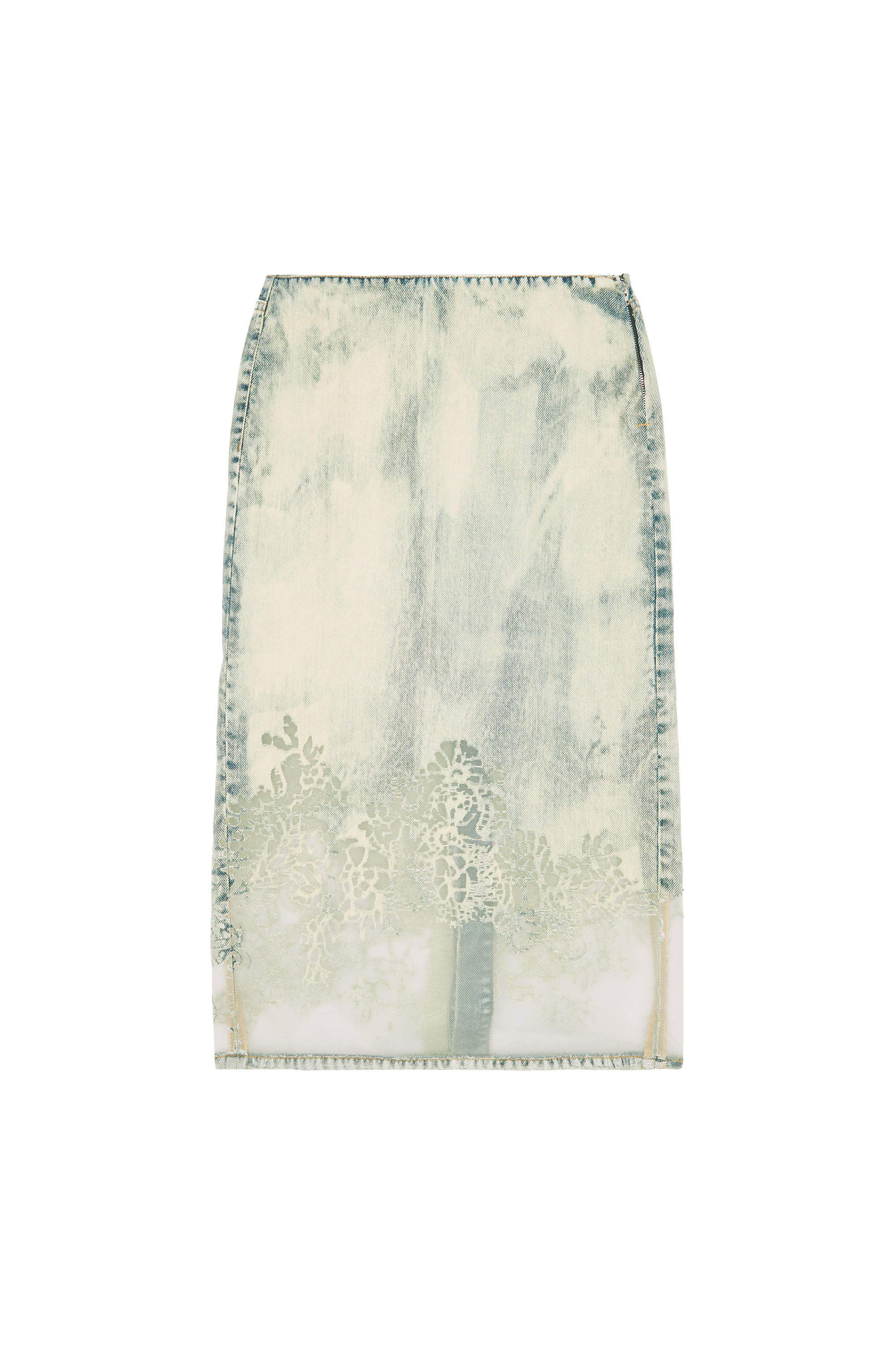 Diesel - DE-PRA-FSC, Woman's Midi skirt in lace denim in Light Blue - 2