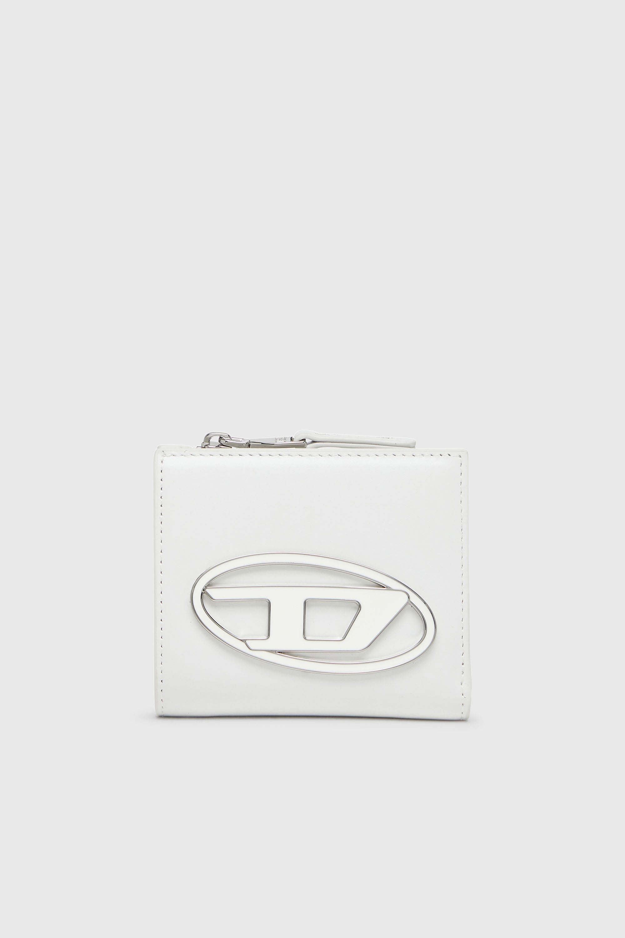 Diesel - 1DR BI FOLD ZIP L, Cartera de cuero que se pliega por la mitad Mujer in Blanco - 1