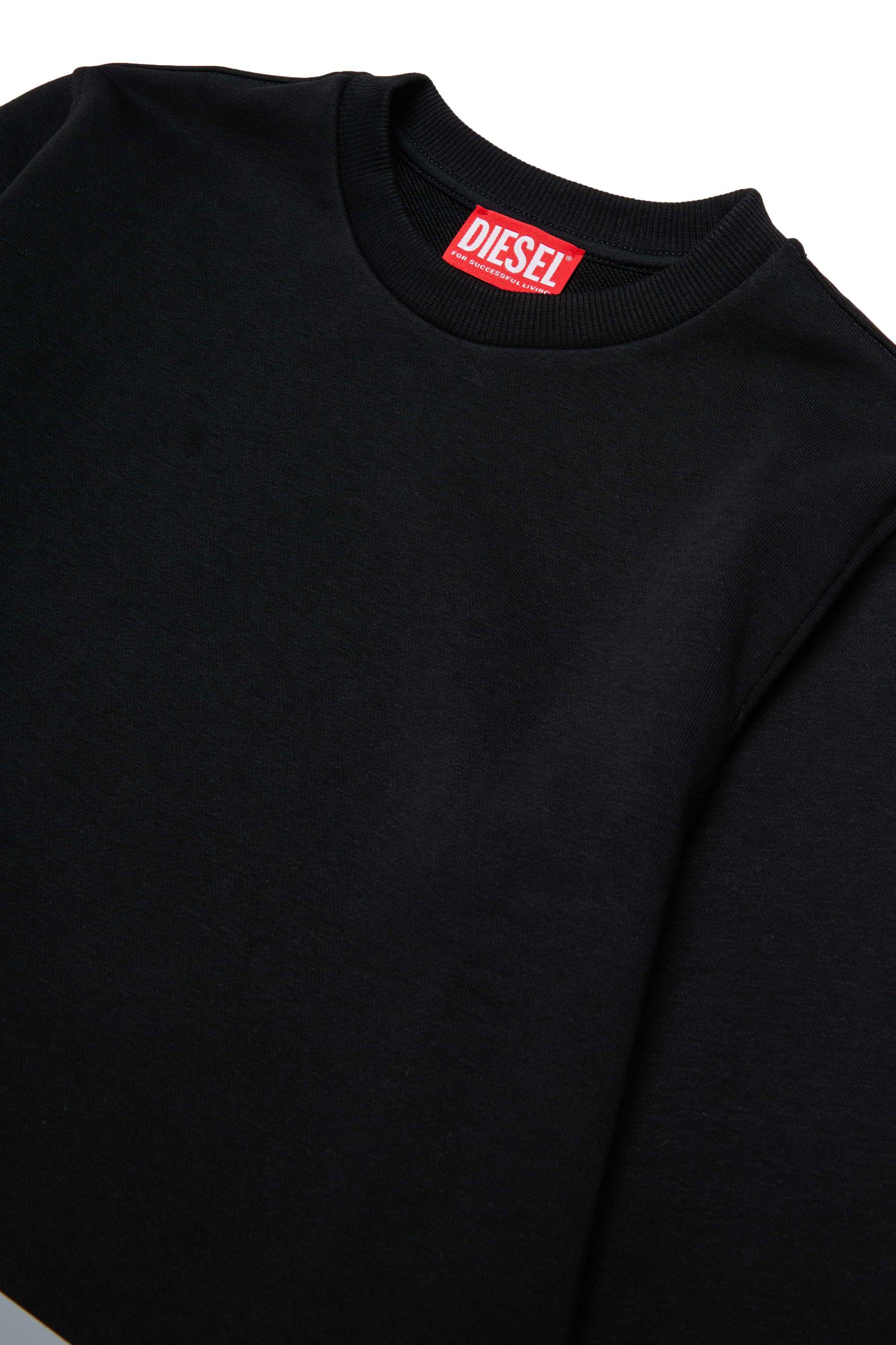 Diesel - SRES OVER, Sudadera cut-off con estampado de logo Hombre in Negro - 3