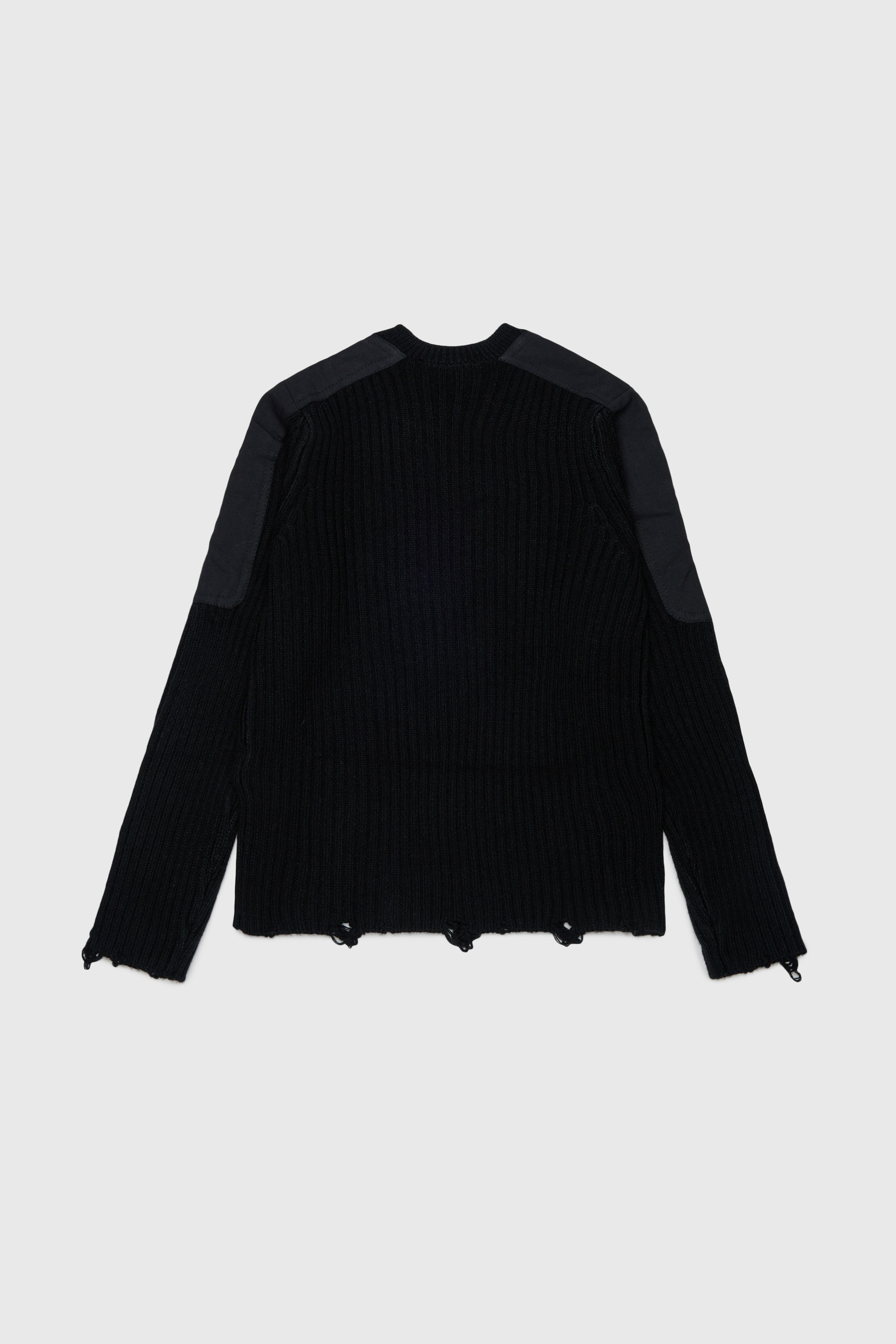 Diesel - KAMAR, Man's Frayed jumper in wool blend in Black - 2