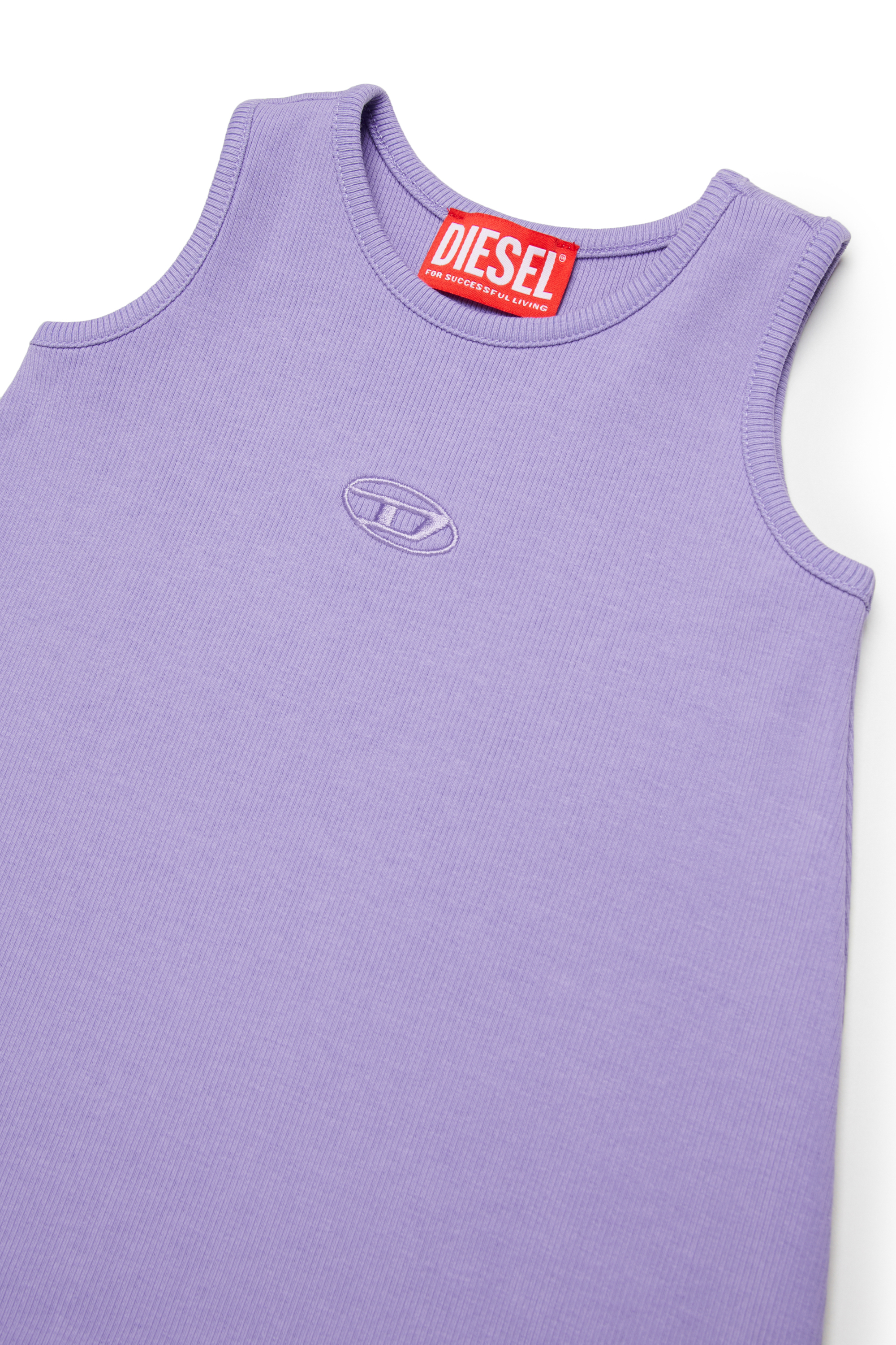 Diesel - DASPYB, Vestido de tirantes con logo bordado Mujer in Morado - 3