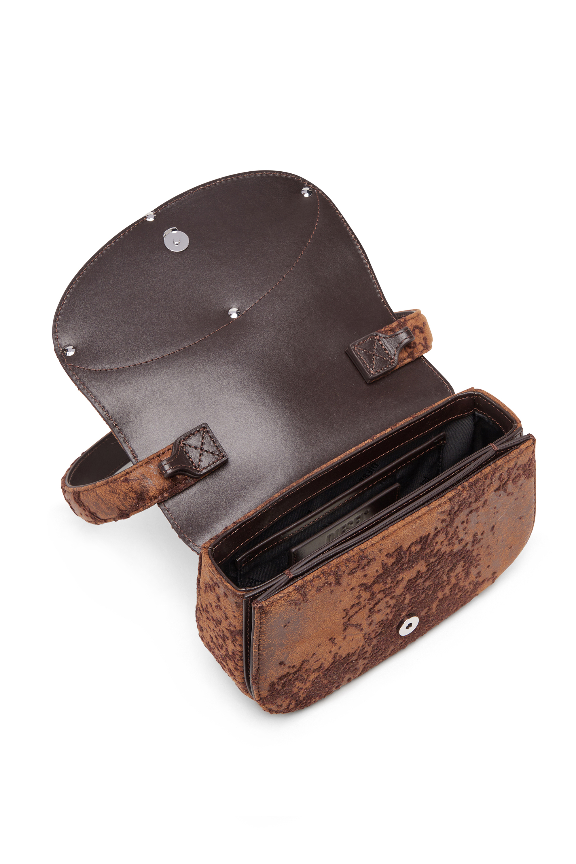 Diesel - 1DR, 1DR-Bolso de hombro ic&oacute;nico de tejido en relieve Mujer in Marr&oacute;n - 4