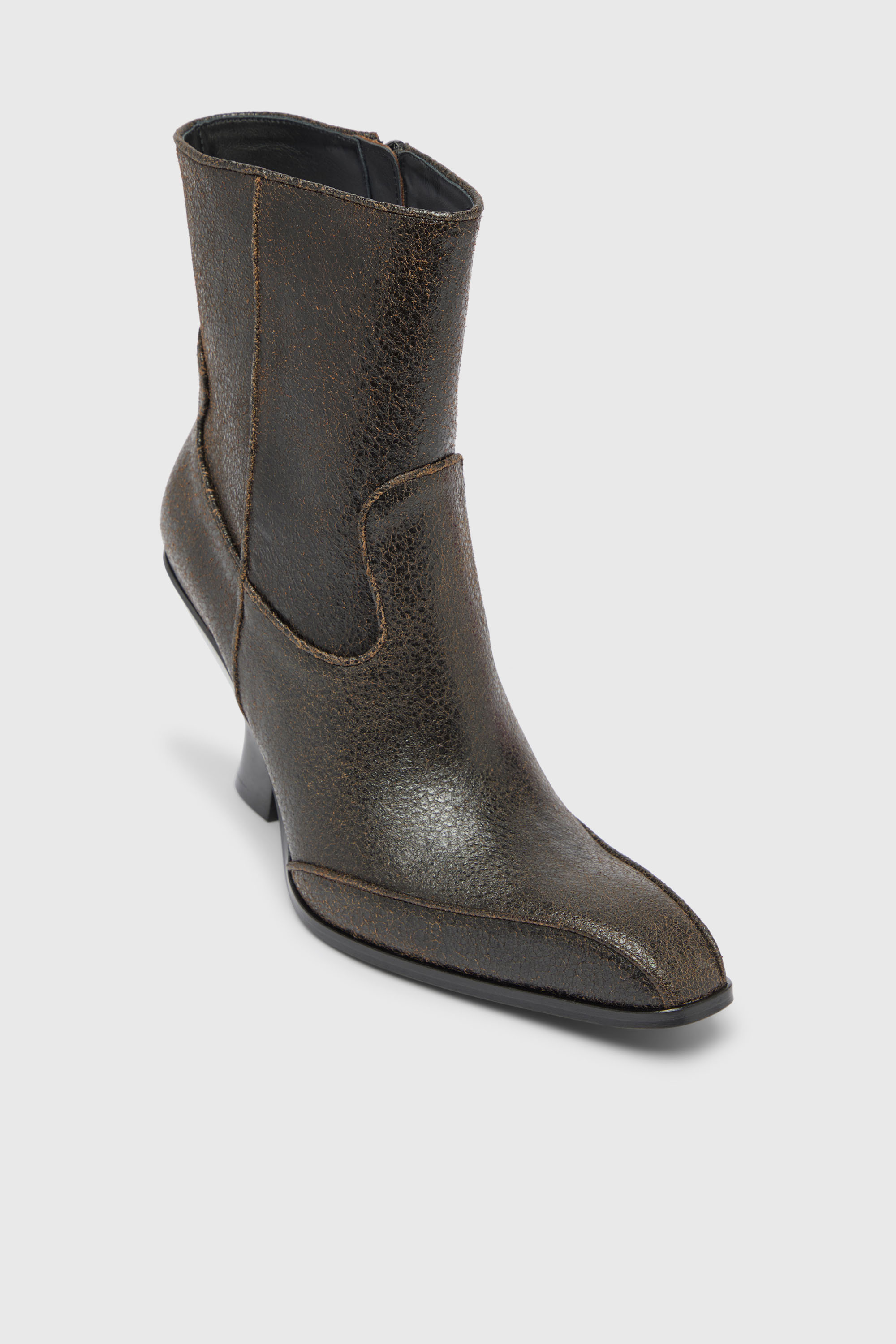 Diesel - D-LUFFY-75-AB, D-Luffy - Botines de piel craquelada Mujer in Marr&oacute;n - 6