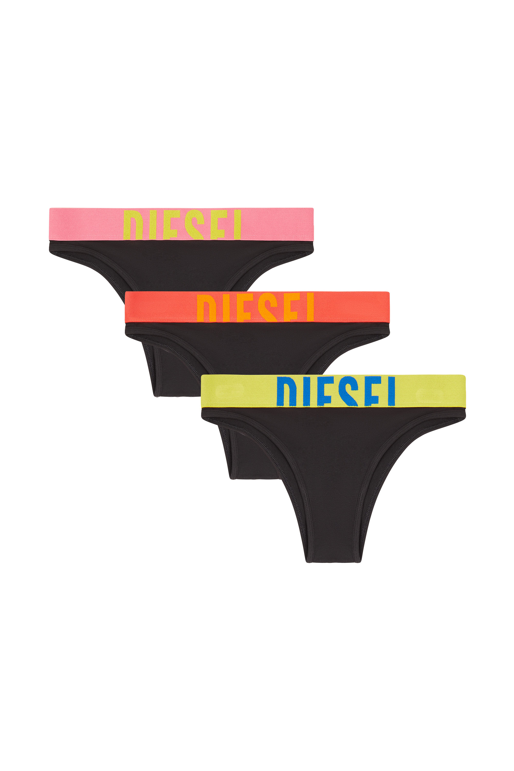 Diesel - FANNIE-D-POP-3PACK, Pack de 3 braguitas con cintura en contraste Mujer in ToBeDefined - 1