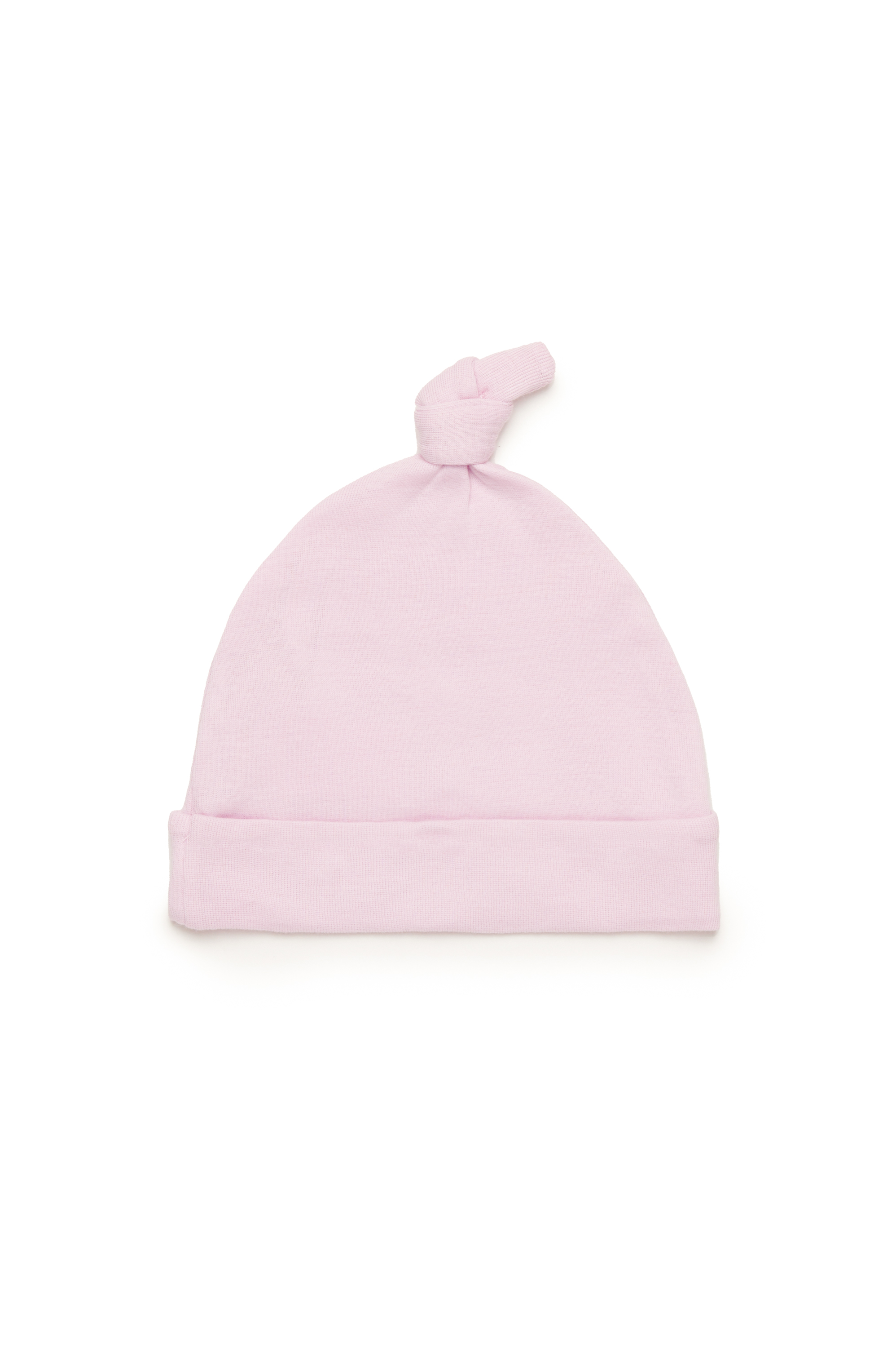 Diesel - FAMOUS-NB, Gorro de bebé anudado con logotipo Oval D Unisex in Rosa - 2