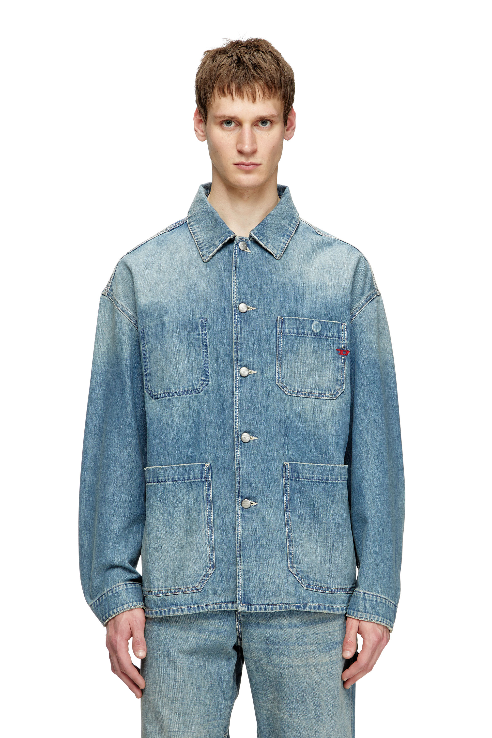 Diesel - D-STACK-U, Chaqueta de denim de estilo utility Unisex in Azul marino - 1