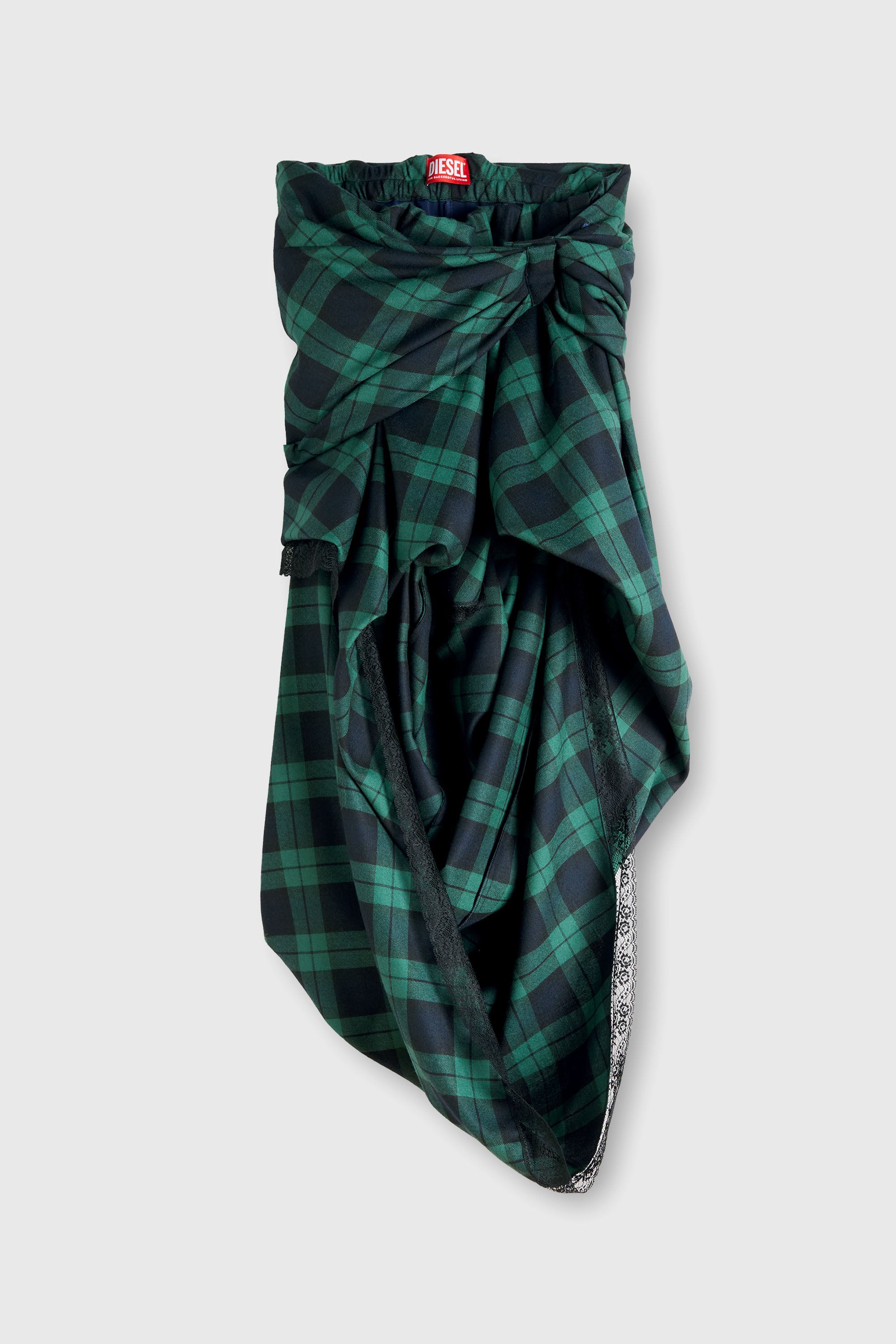 Diesel - O-WINNY, Falda midi de tart&aacute;n con encaje Mujer in Multicolor - 2