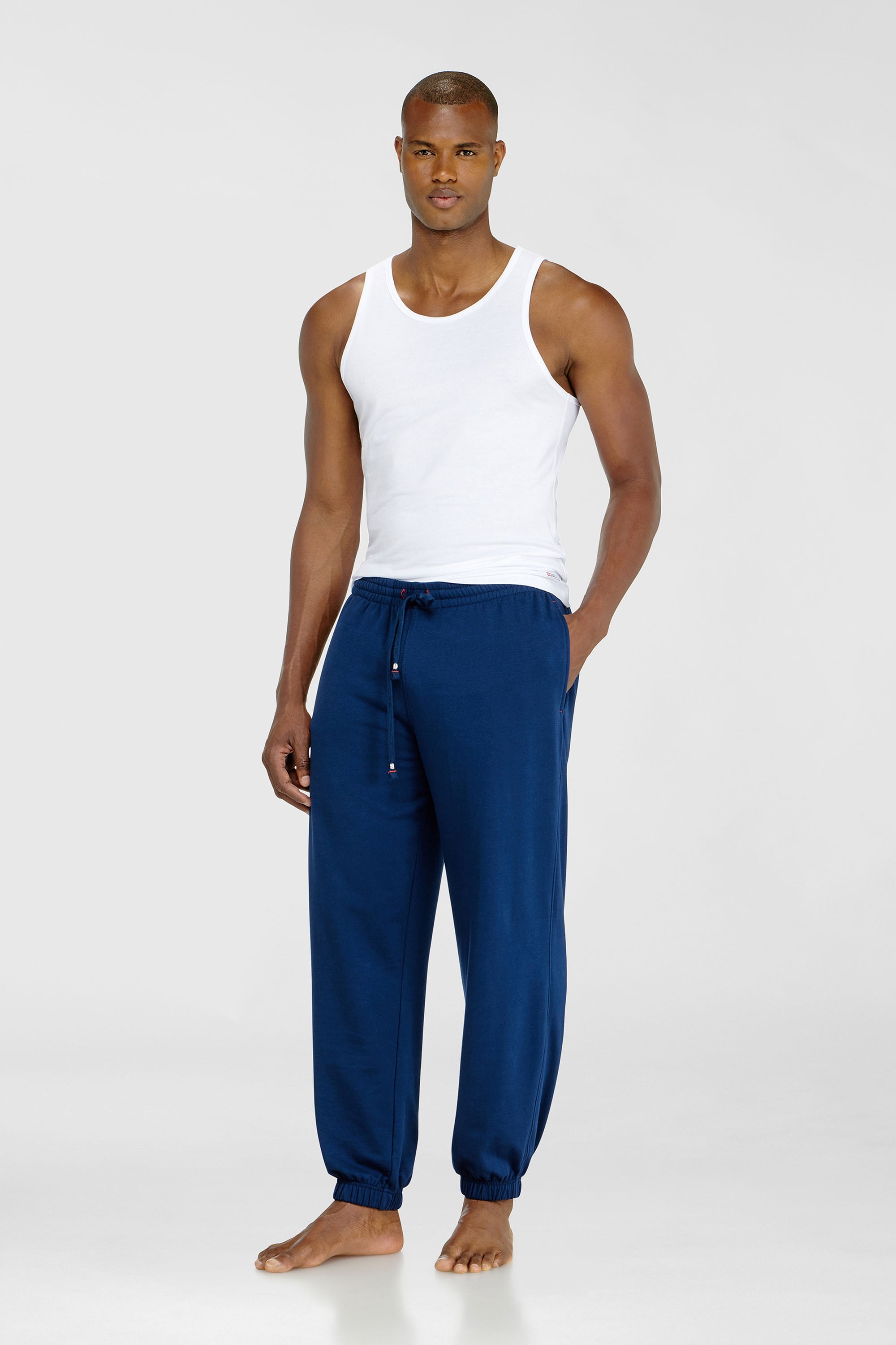 Diesel - LENNY-D-CORE, Pantal&oacute;n de ch&aacute;ndal en mezcla de algod&oacute;n afelpado Hombre in Azul marino - 1