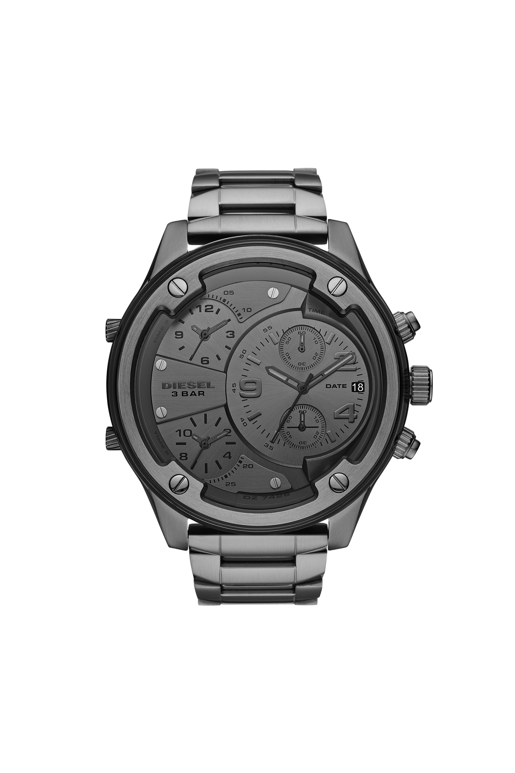 Diesel - DZ7426, Reloj Boltdown de tres agujas en acero inoxidable gris metalizado Hombre in Negro - 1