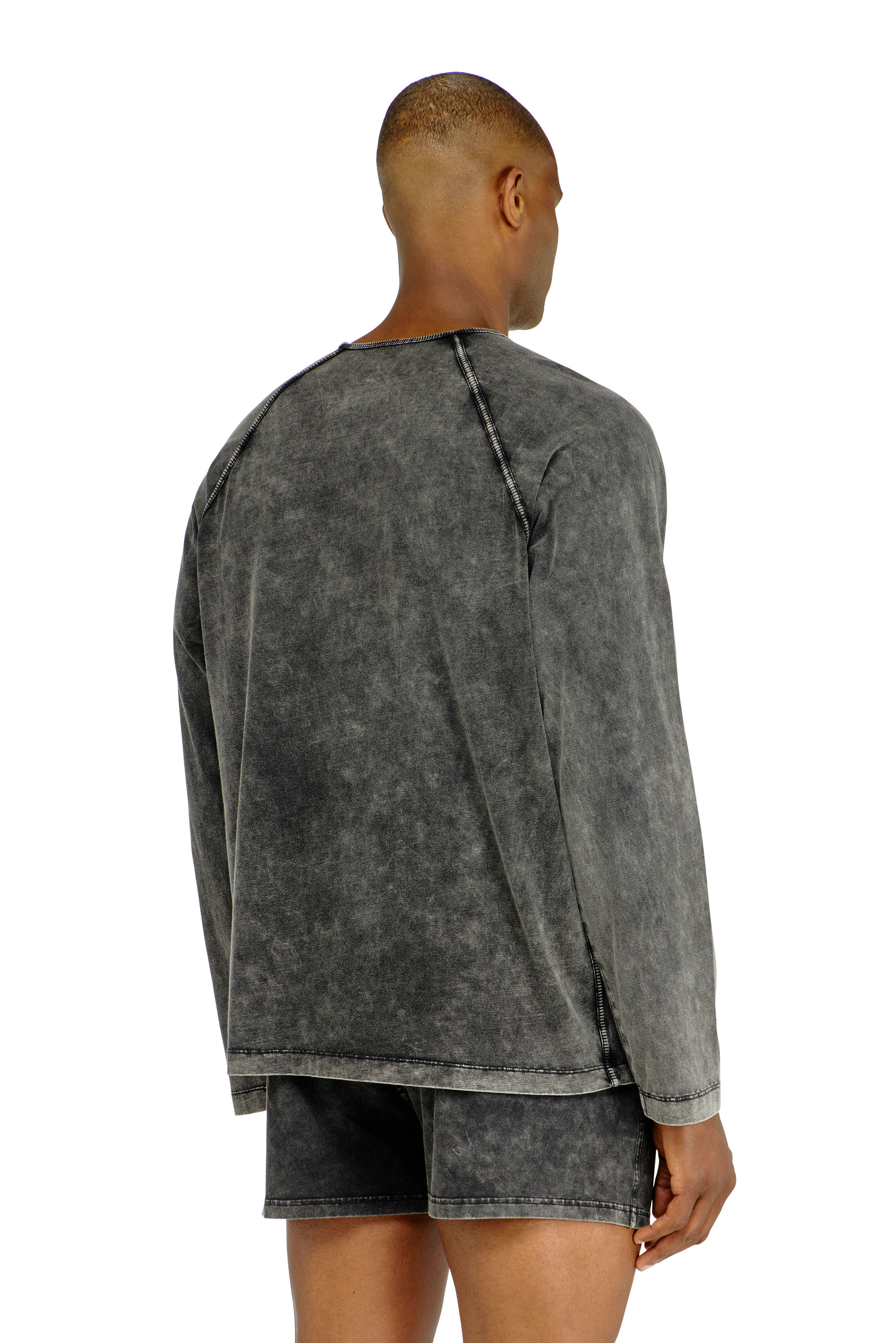 Diesel - BRYAN-DNM, Top de pijama de algod&oacute;n con patch de logo Hombre in Gris - 3