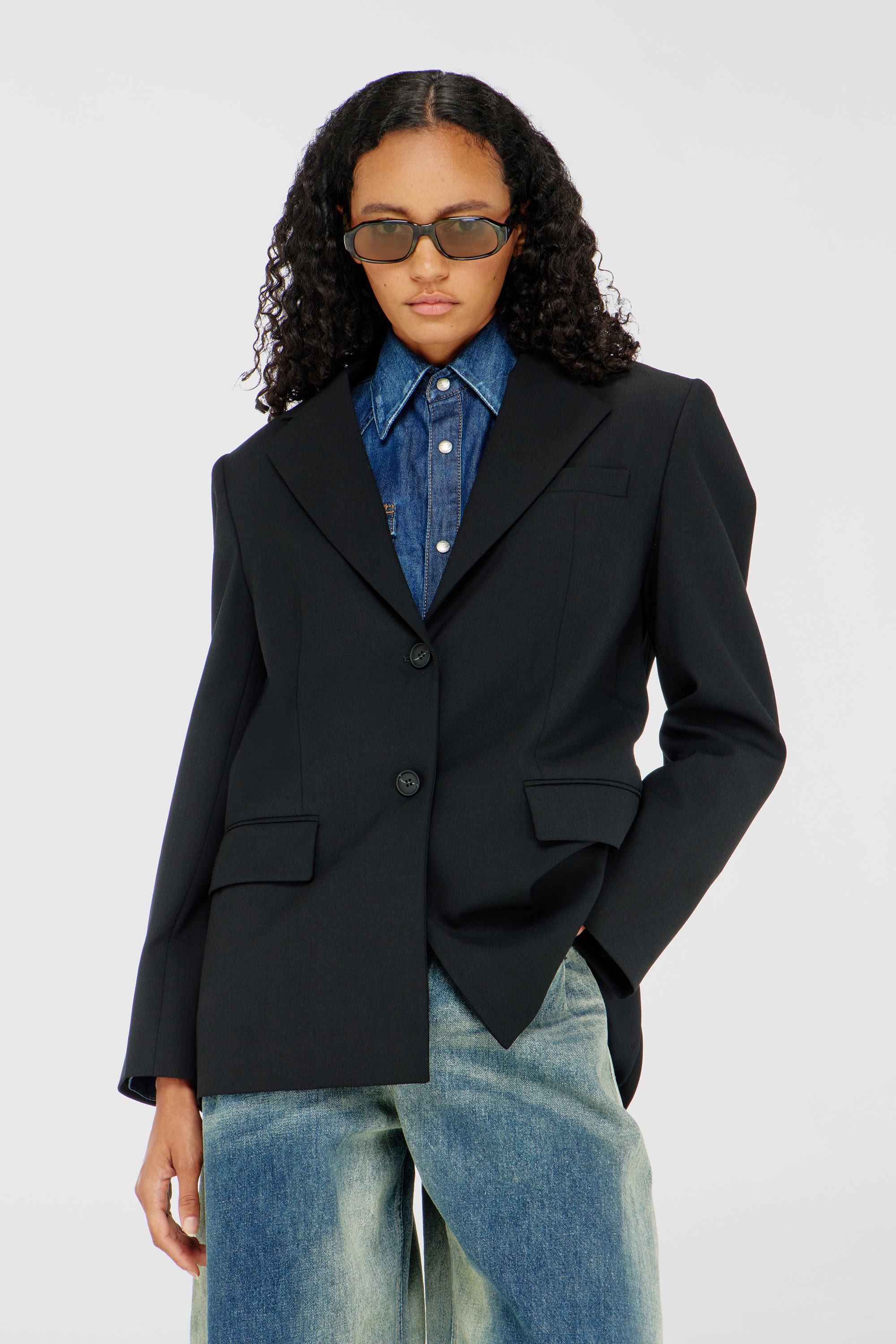 Diesel - G-KESS-R1, Blazer en mezcla de lana Mujer in Negro - 3