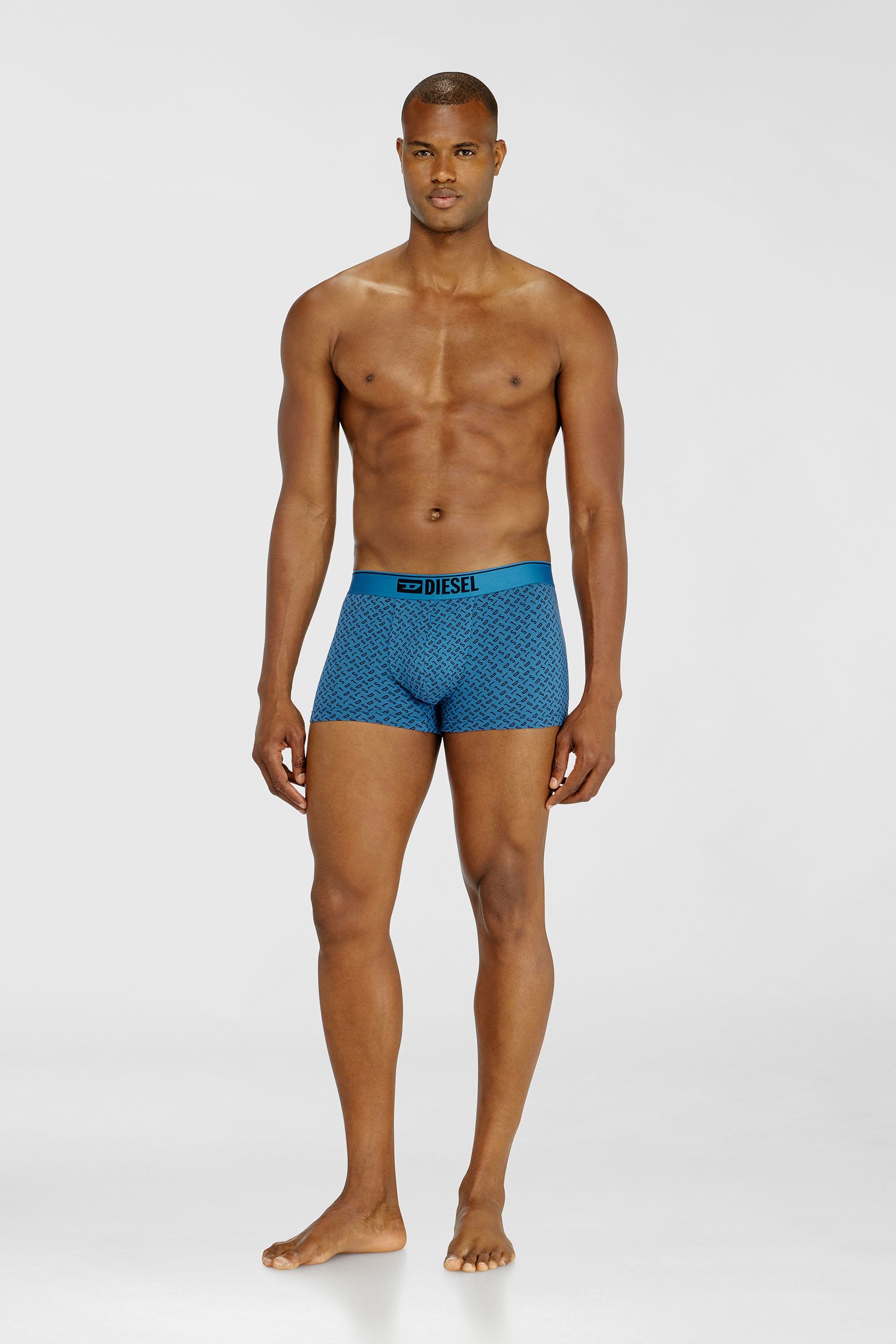 Diesel - DAMIEN-D-BOX-3PACK, Paquete de tres trunks de algod&oacute;n stretch con monogram Hombre in Azul marino - 2