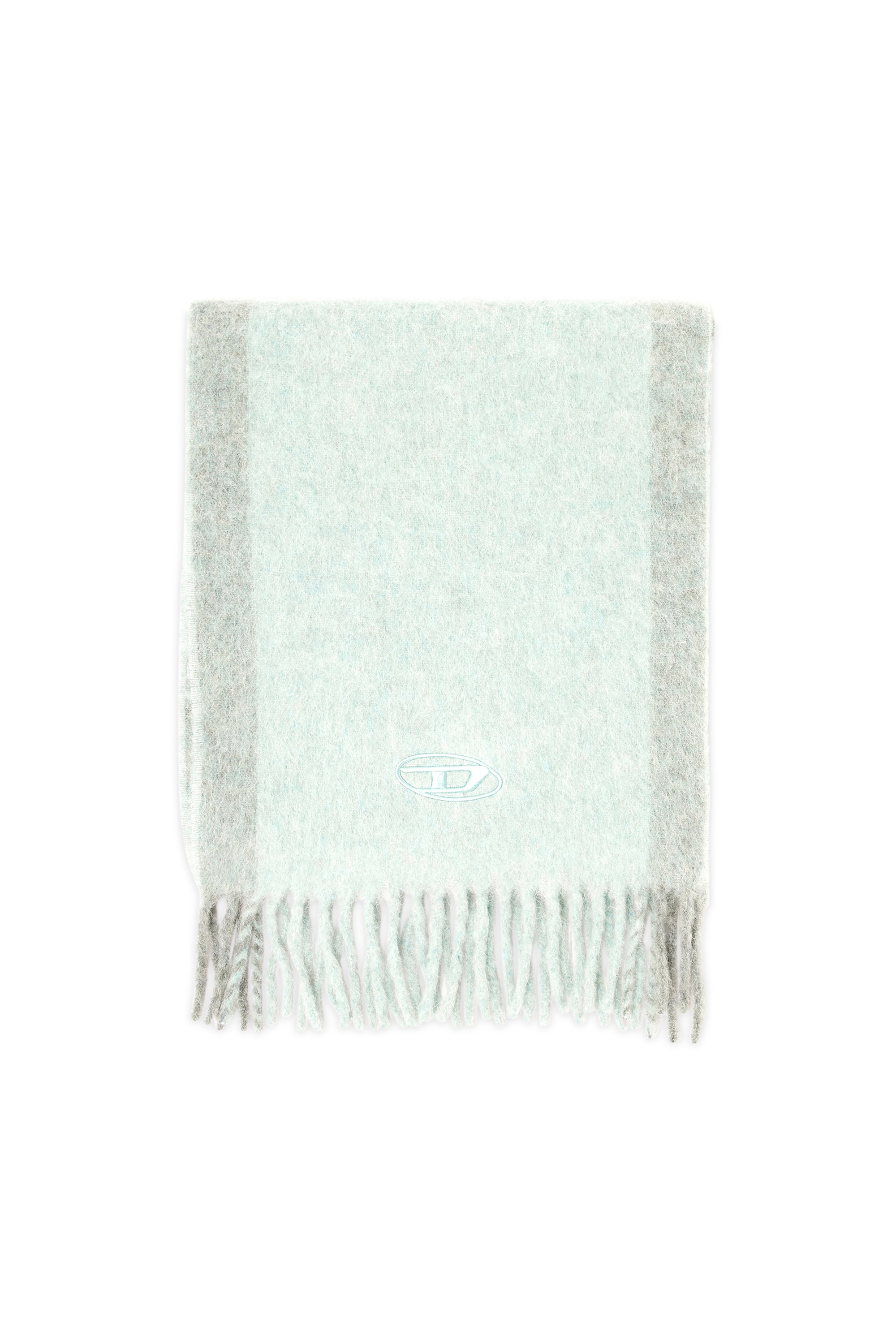 Diesel - S-OLID, Bufanda de mezcla de lana con rayas en contraste Hombre in Verde - 1