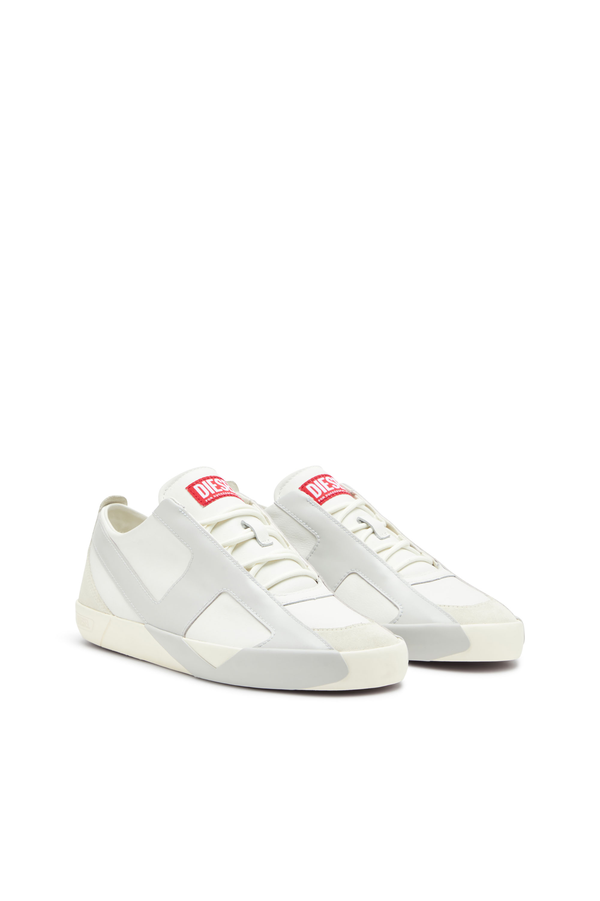Diesel - S-SLANTE-D LOW, Deportivas de ante y cuero con logotipo D Hombre in ToBeDefined - 2