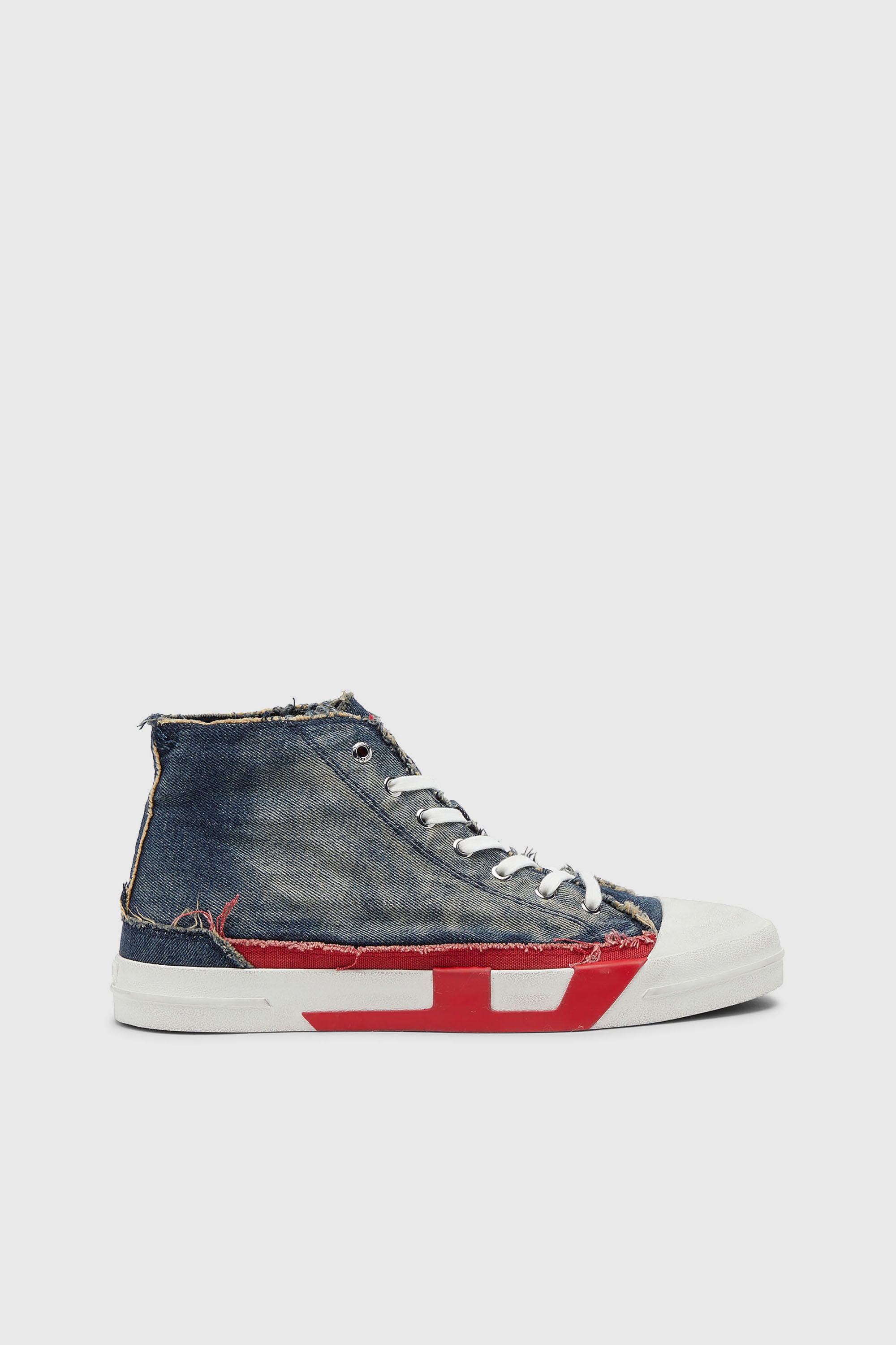 Diesel - S-D-VERSE MID II, D-Verse-Zapatillas de ca&ntilde;a alta en denim con logo D Hombre in Azul marino - 1