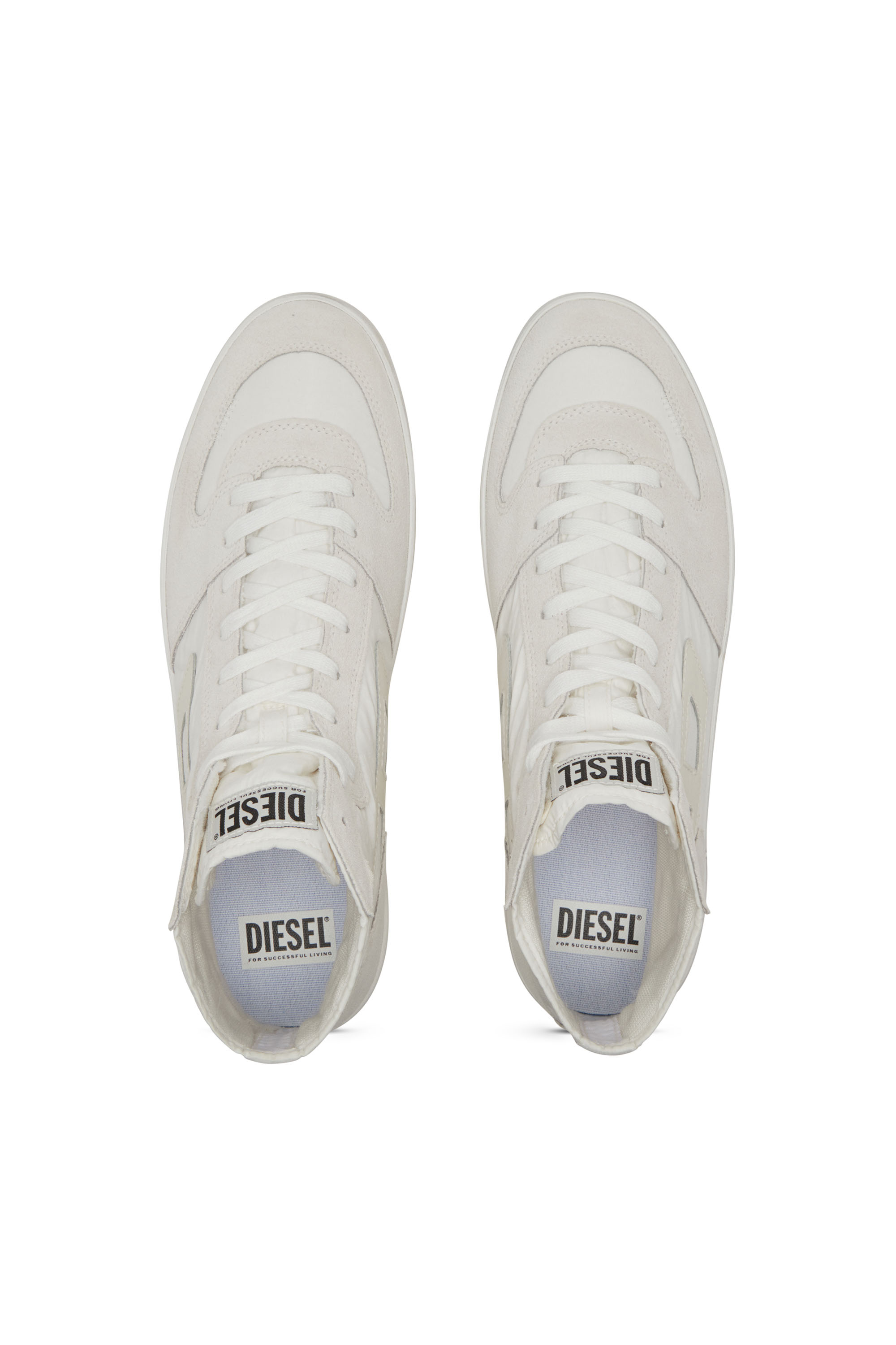 Diesel - S-LEROJI D-1 MID, Deportivas altas de ripstop acolchado y gamuza Hombre in Blanco - 6