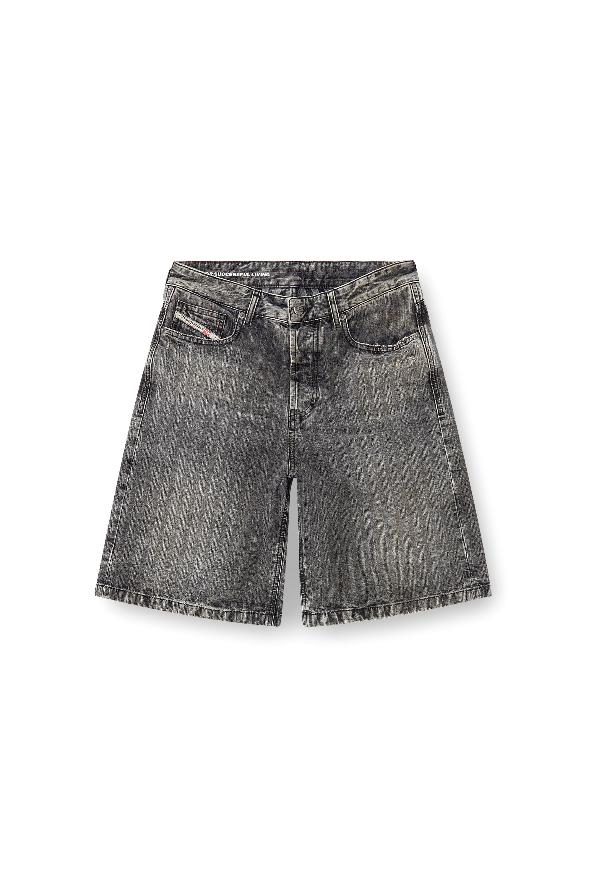 Diesel - DE-SIRE-SHORT, Pantalones cortos de denim en espiga Mujer in Gris - 3