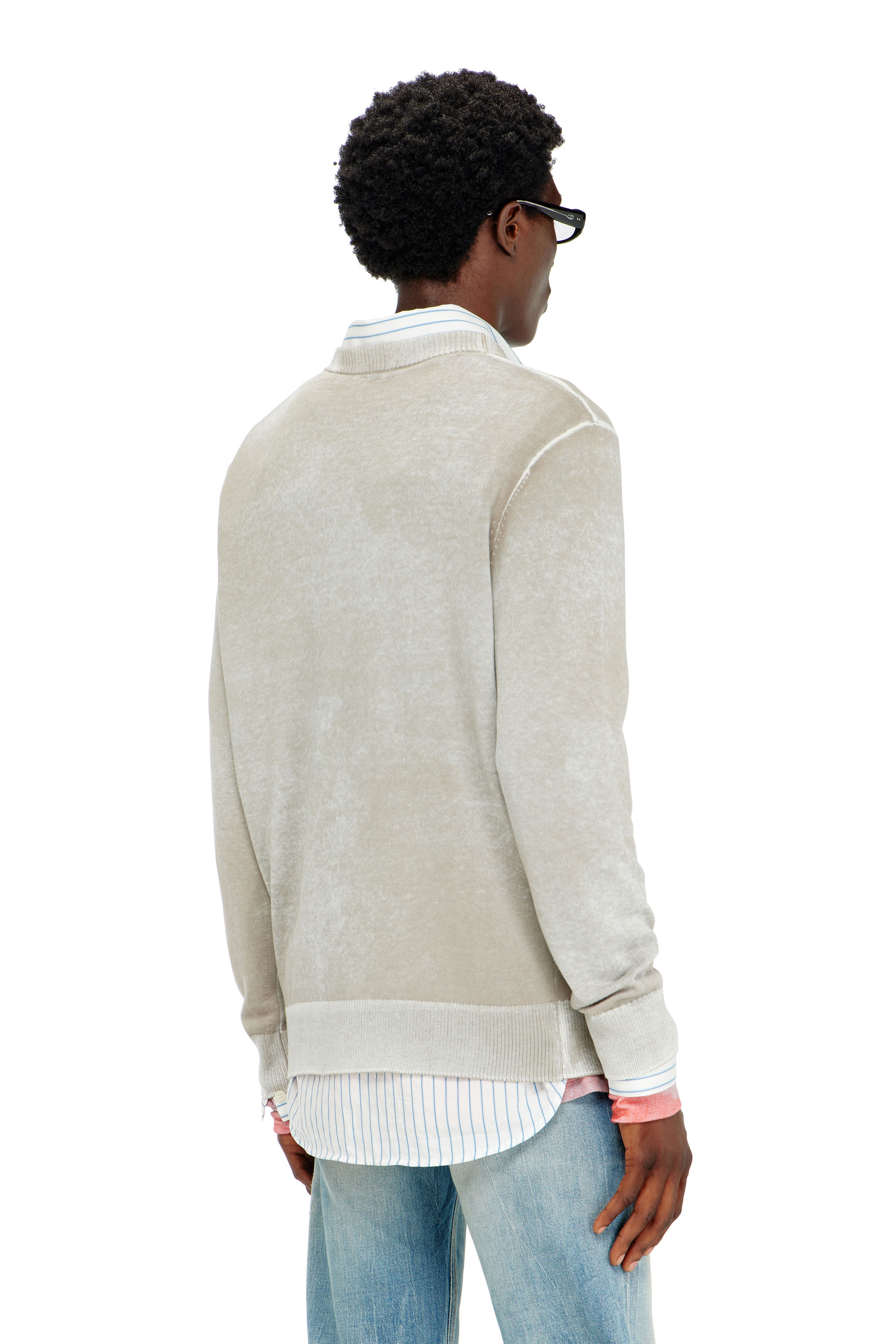 Diesel - K-LAURENT, Jersey con estampado inverso descolorido Hombre in Gris - 4