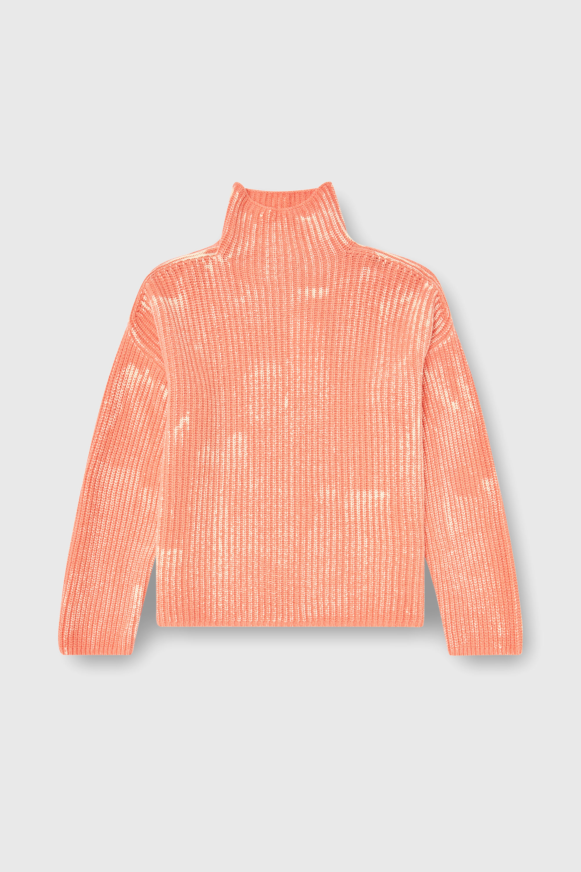 Diesel - M-AMET, Jersey de cuello embudo en mezcla de lana acanalada Mujer in Rojo - 1