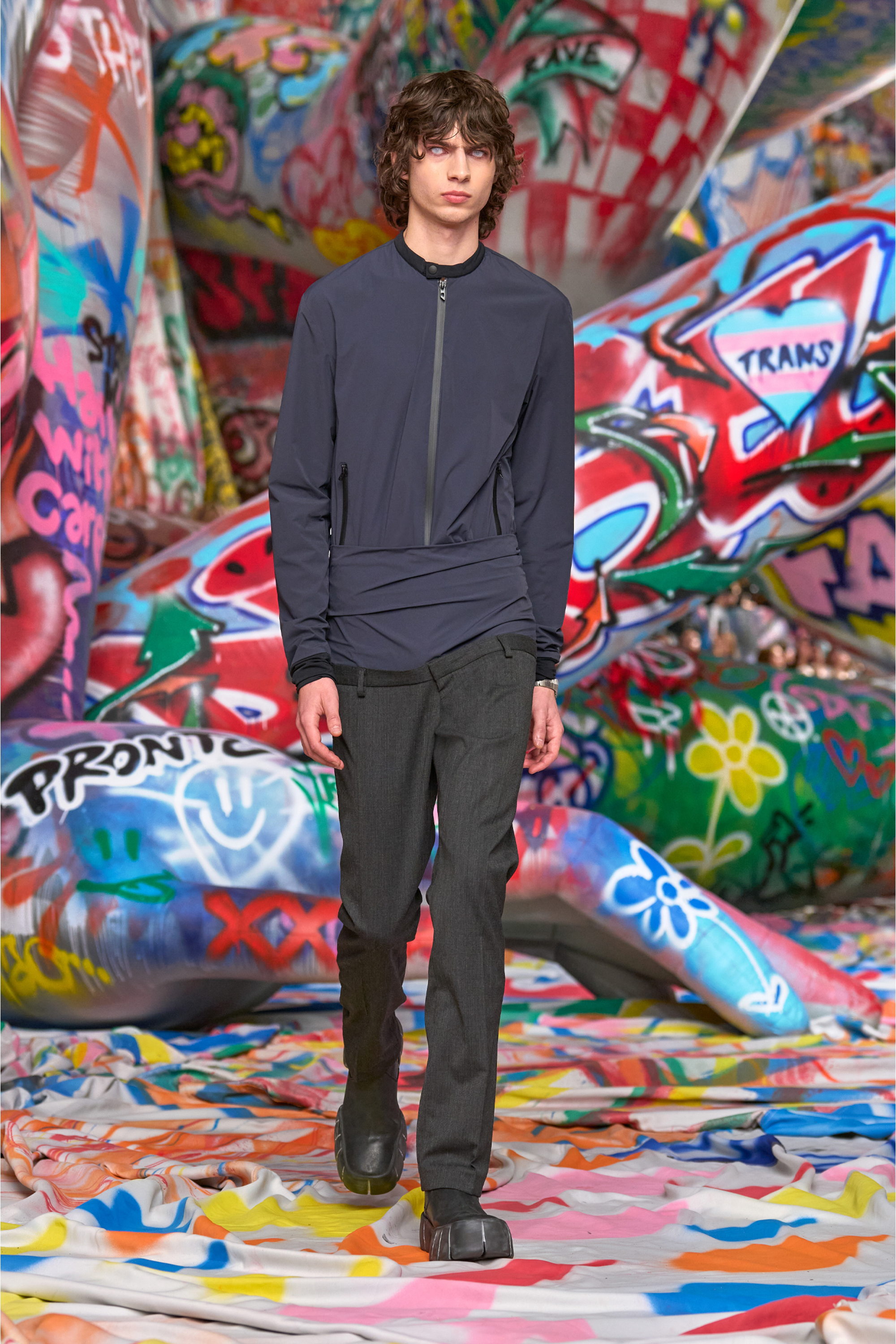 Diesel - P-AUREL-1, Pantalones de lana con cintura elástica Hombre in Gris - 3