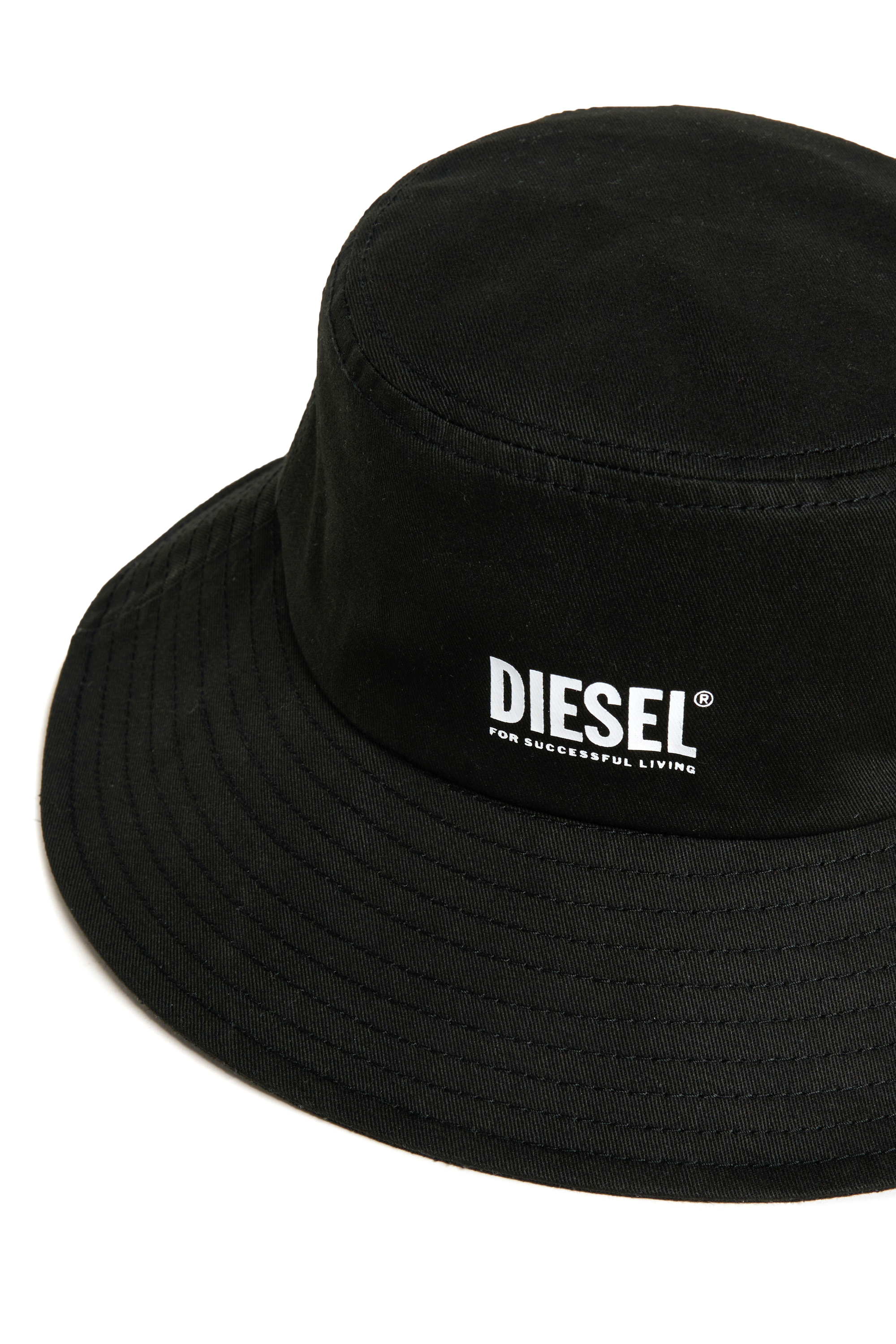 Diesel - FCURTY, Sombrero tipo bucket de algod&oacute;n con ala ancha Mujer in Negro - 3
