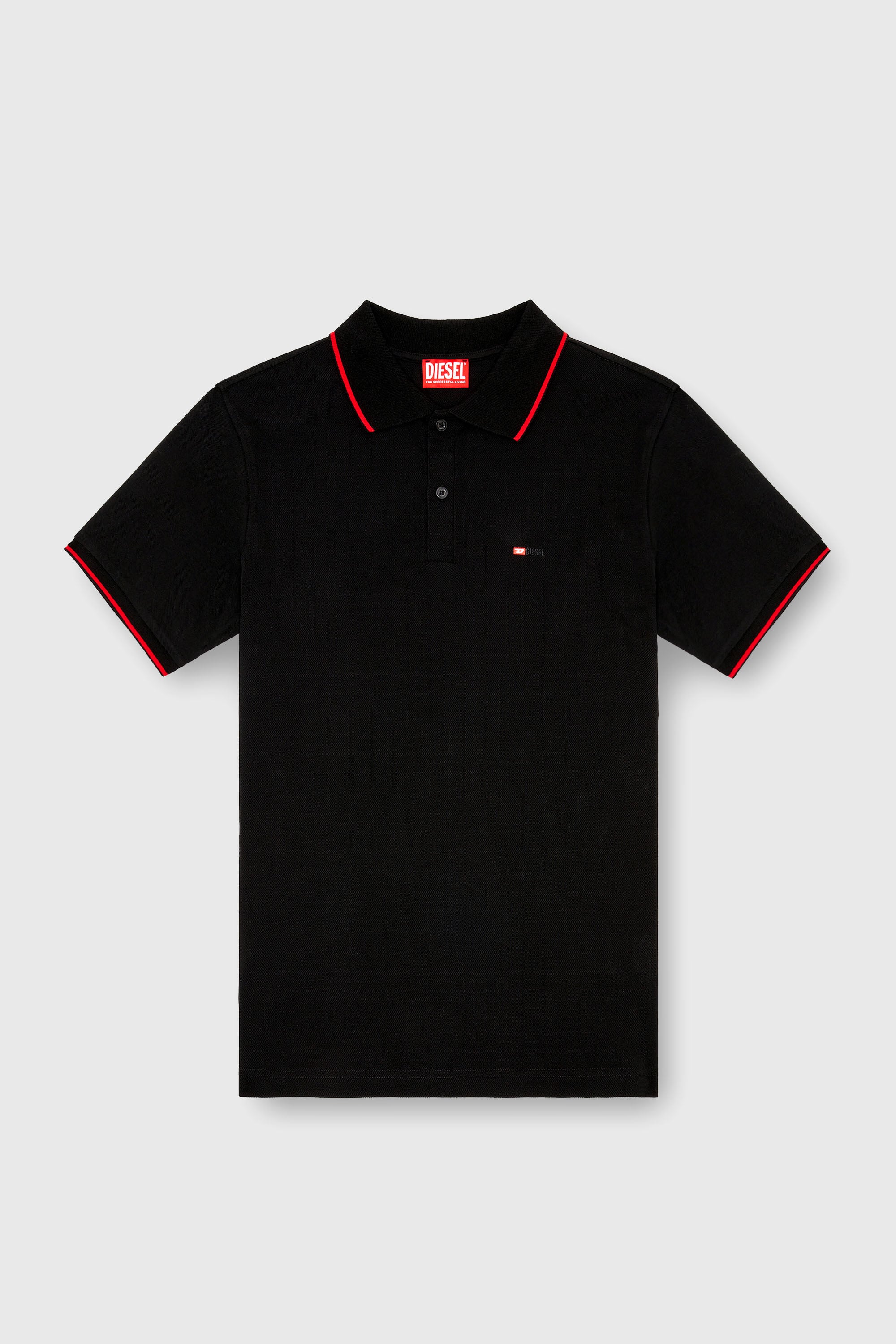 Diesel - T-FERRY-MICRODIV, Polo con peque&ntilde;o bordado Diesel Hombre in Negro - 2