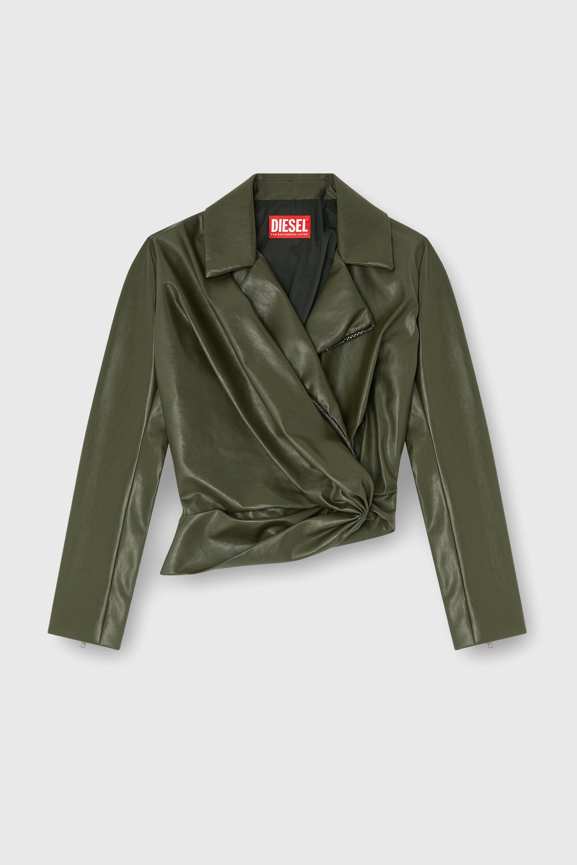 Diesel - G-DRAP, Chaqueta con efecto drapeado y cruzado Mujer in Verde - 2