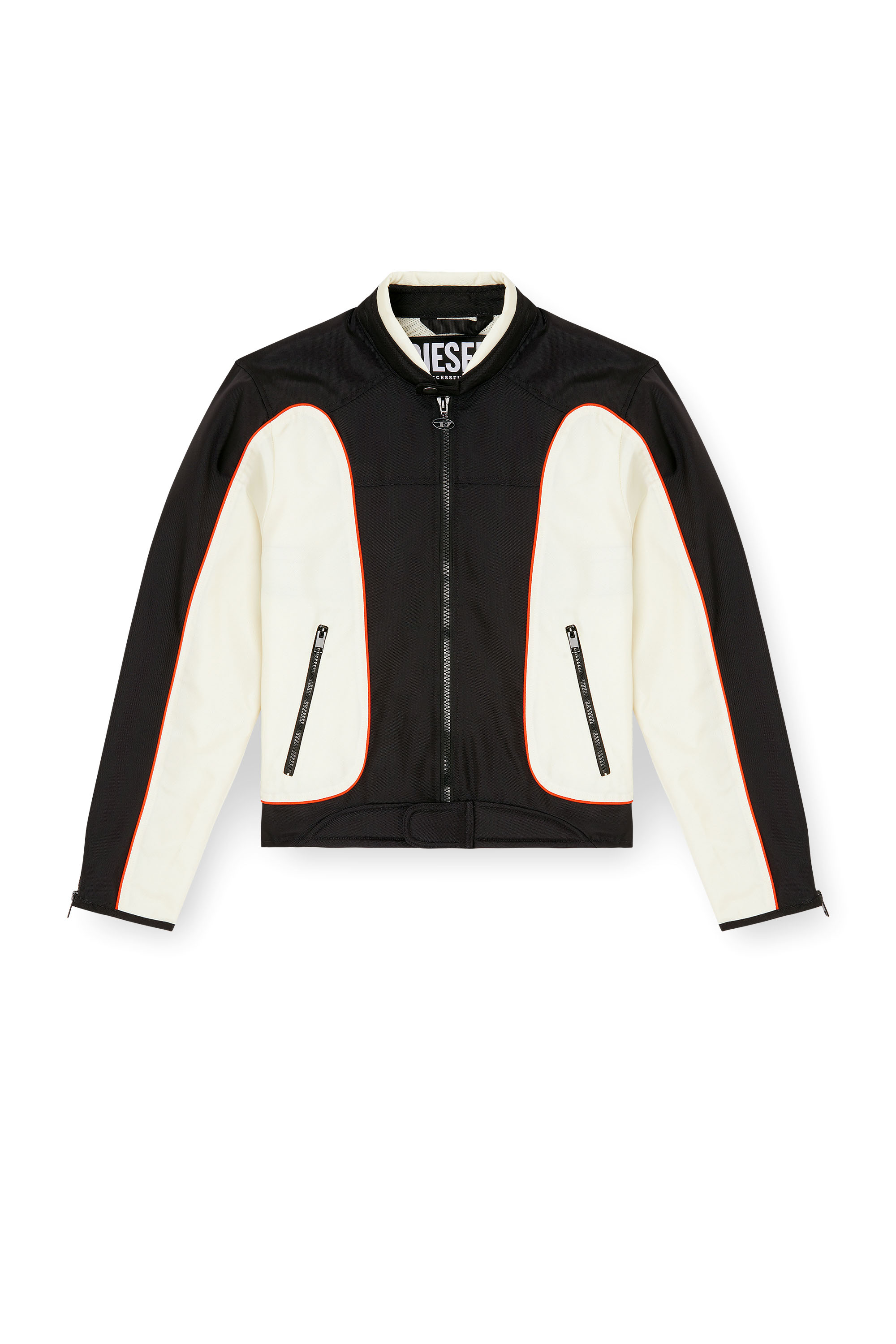 Diesel - J-BLINK-A, Chaqueta biker con bloques de color y ribetes Hombre in Multicolor - 3