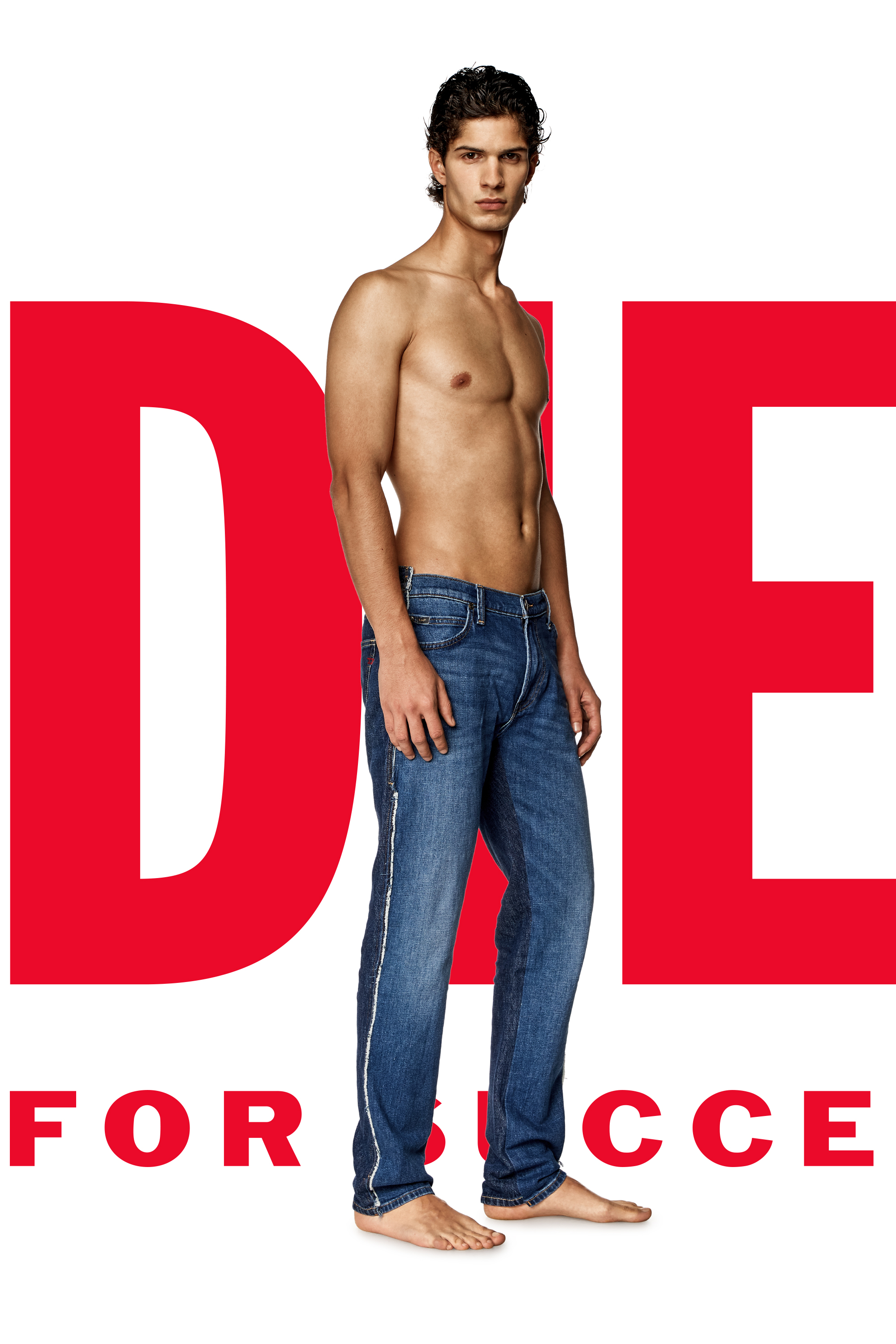 Diesel - Unisex's Regular Jeans Dieseloves 04 09K47, Medium blue - 2