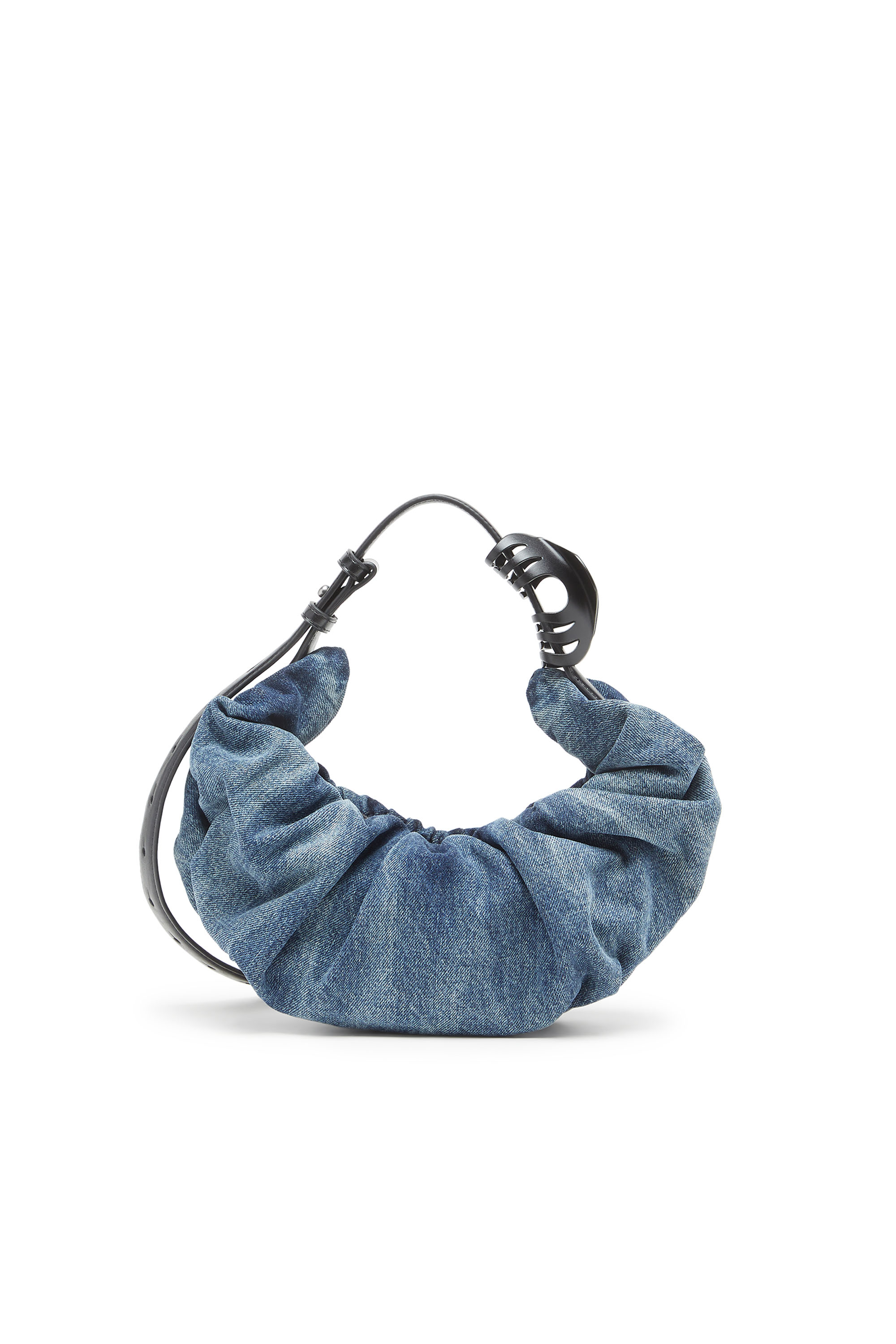 Diesel - GRAB-D HOBO S, Grab-D S-Bolso hobo peque&ntilde;o arrugado en denim tratado Mujer in Azul marino - 2