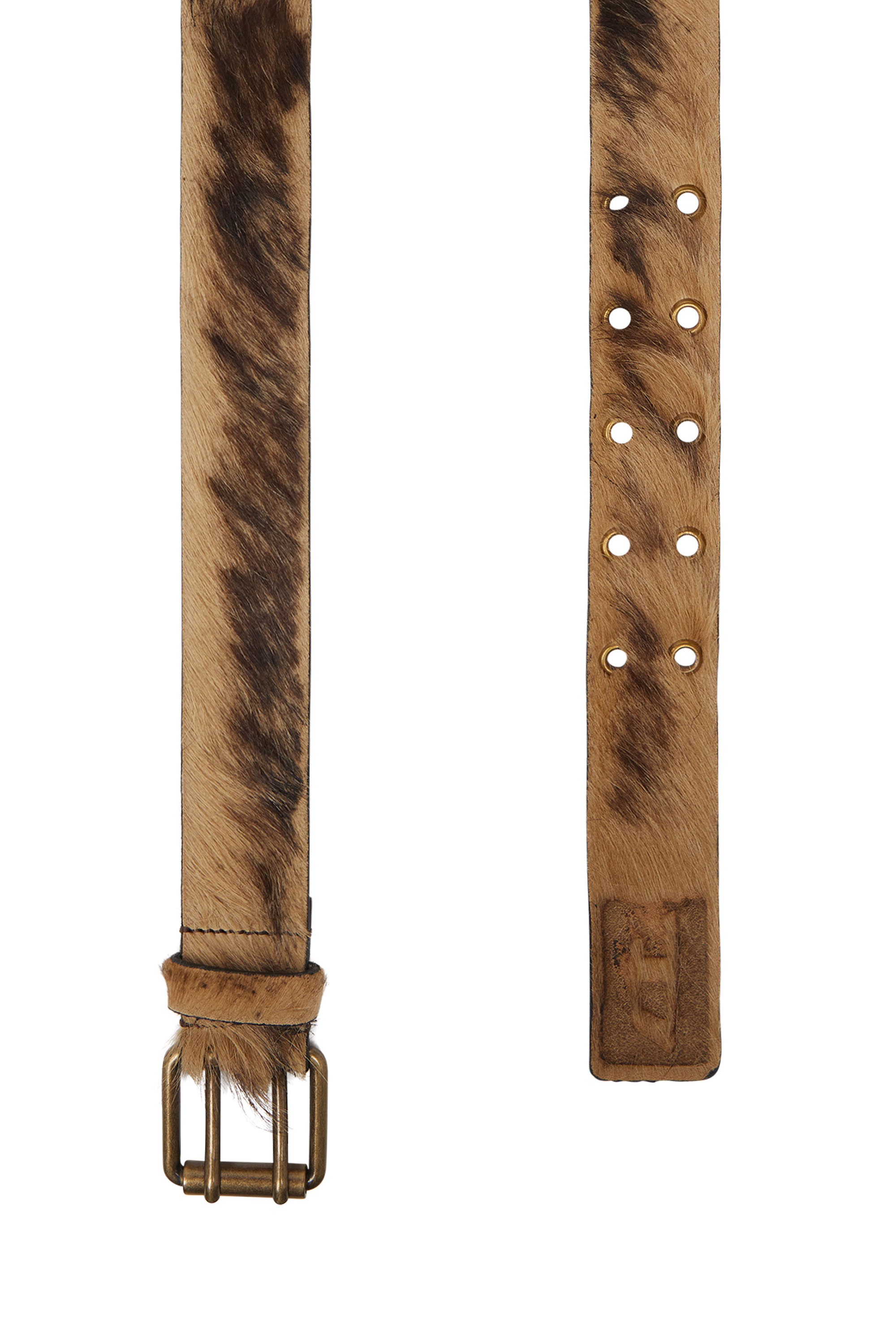 Diesel - B-FLAG-D, Cinturón de 4 cm en piel de pelo largo Unisex in Marrón - 2
