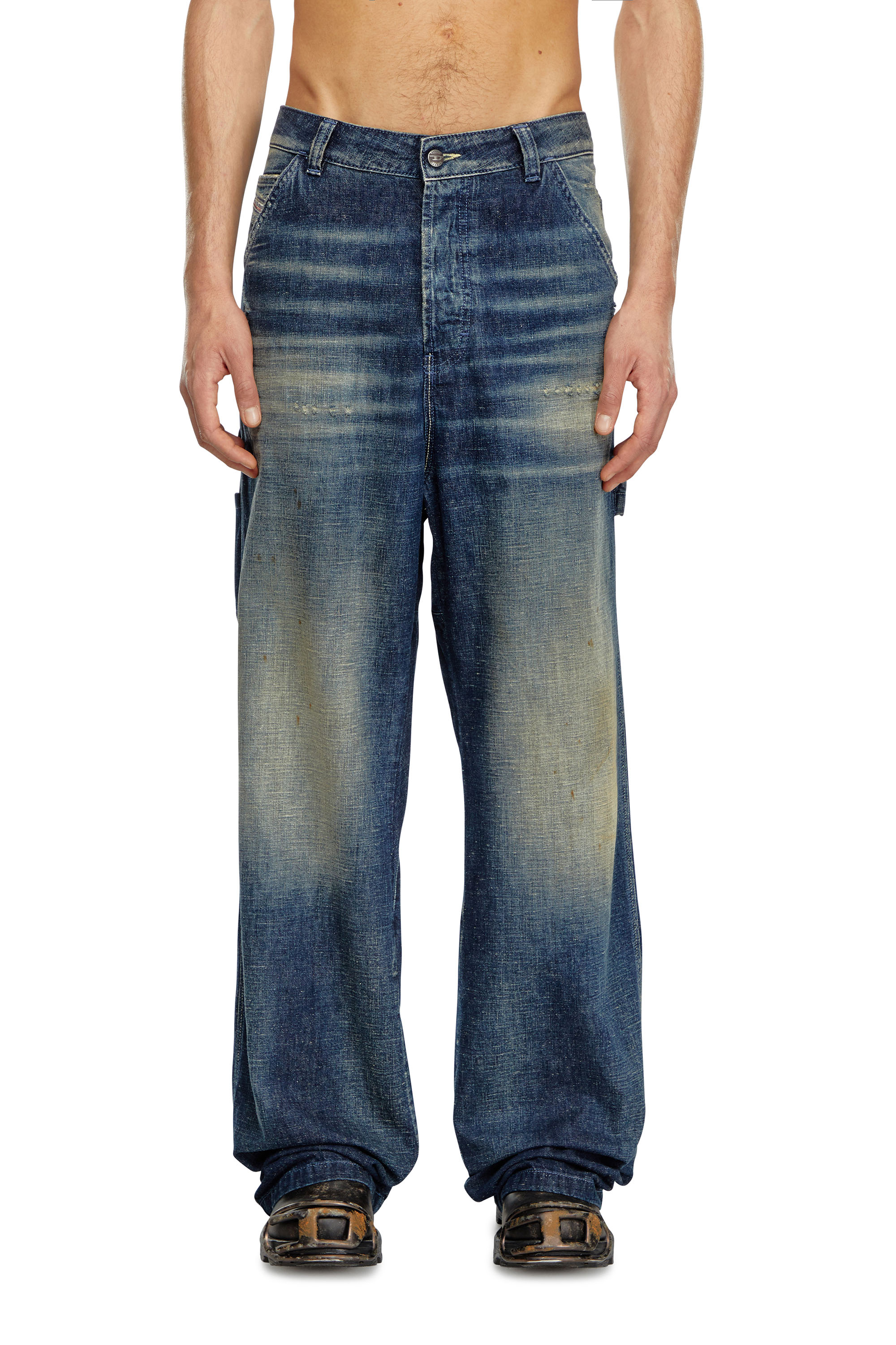 Diesel - Relaxed Jeans D-Livery 09J91 Hombre, Azul Oscuro - 1