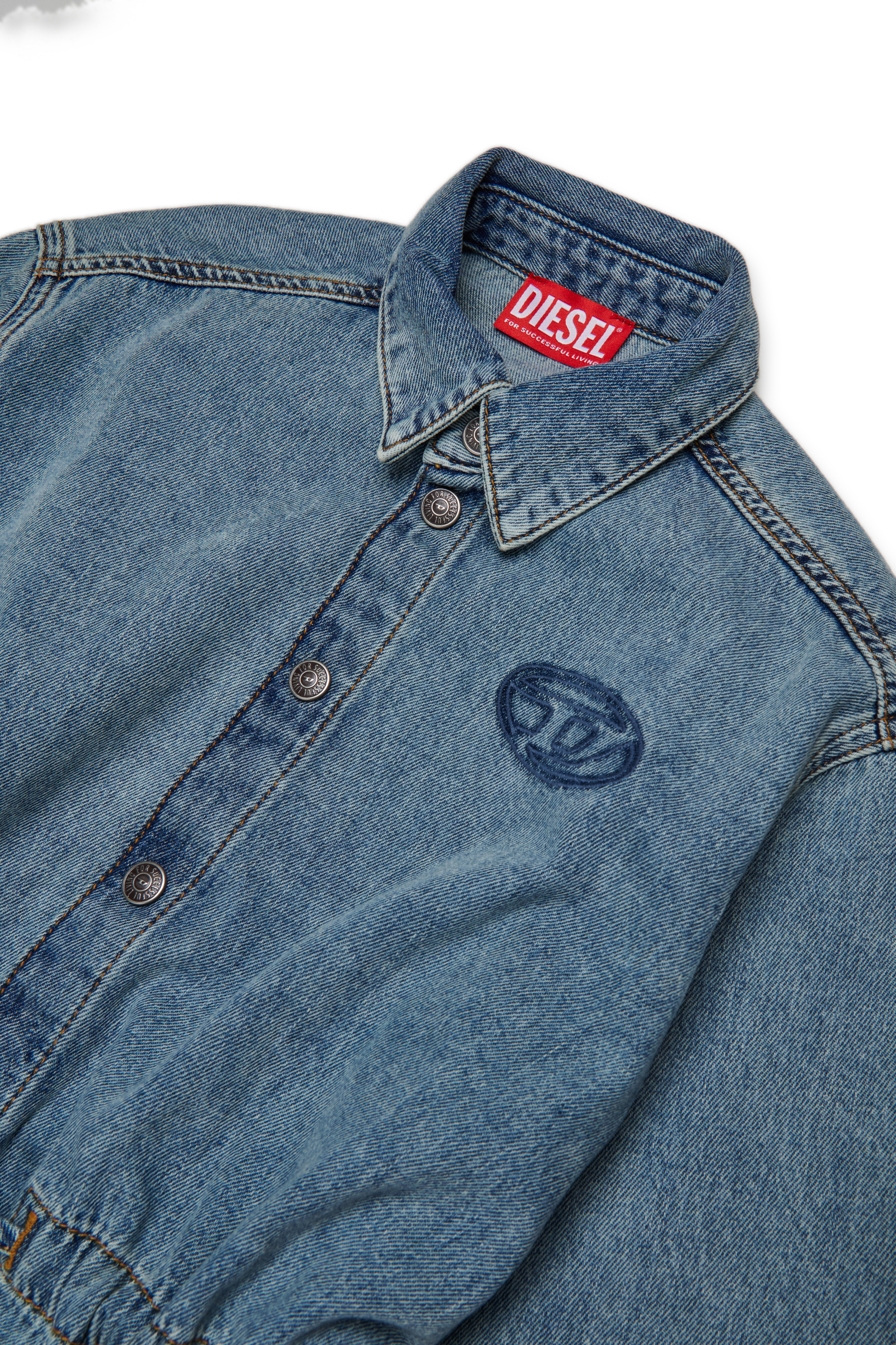 Diesel - DREAMY, Vestido vaquero con cordón Mujer in Azul marino - 3