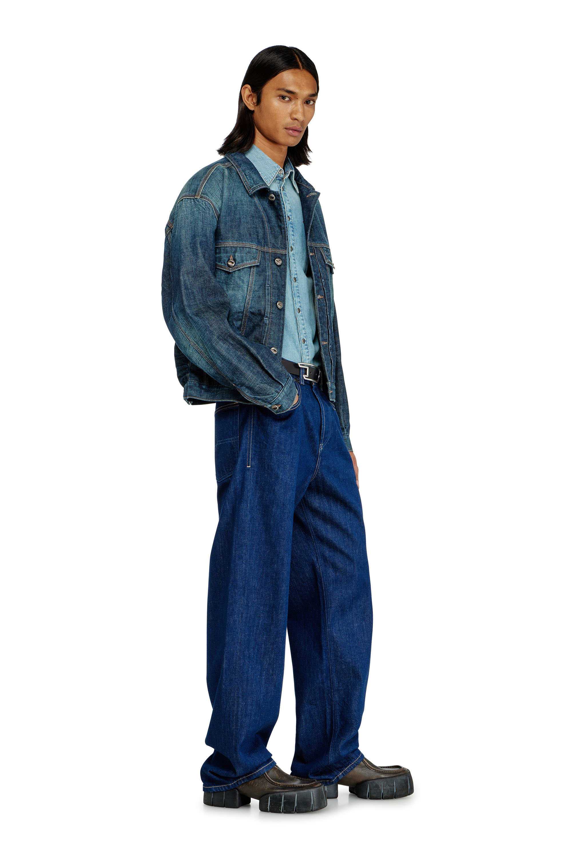 Diesel - Relaxed Jeans 2001 D-Macro 09Q09 Hombre, Azul Oscuro - 1