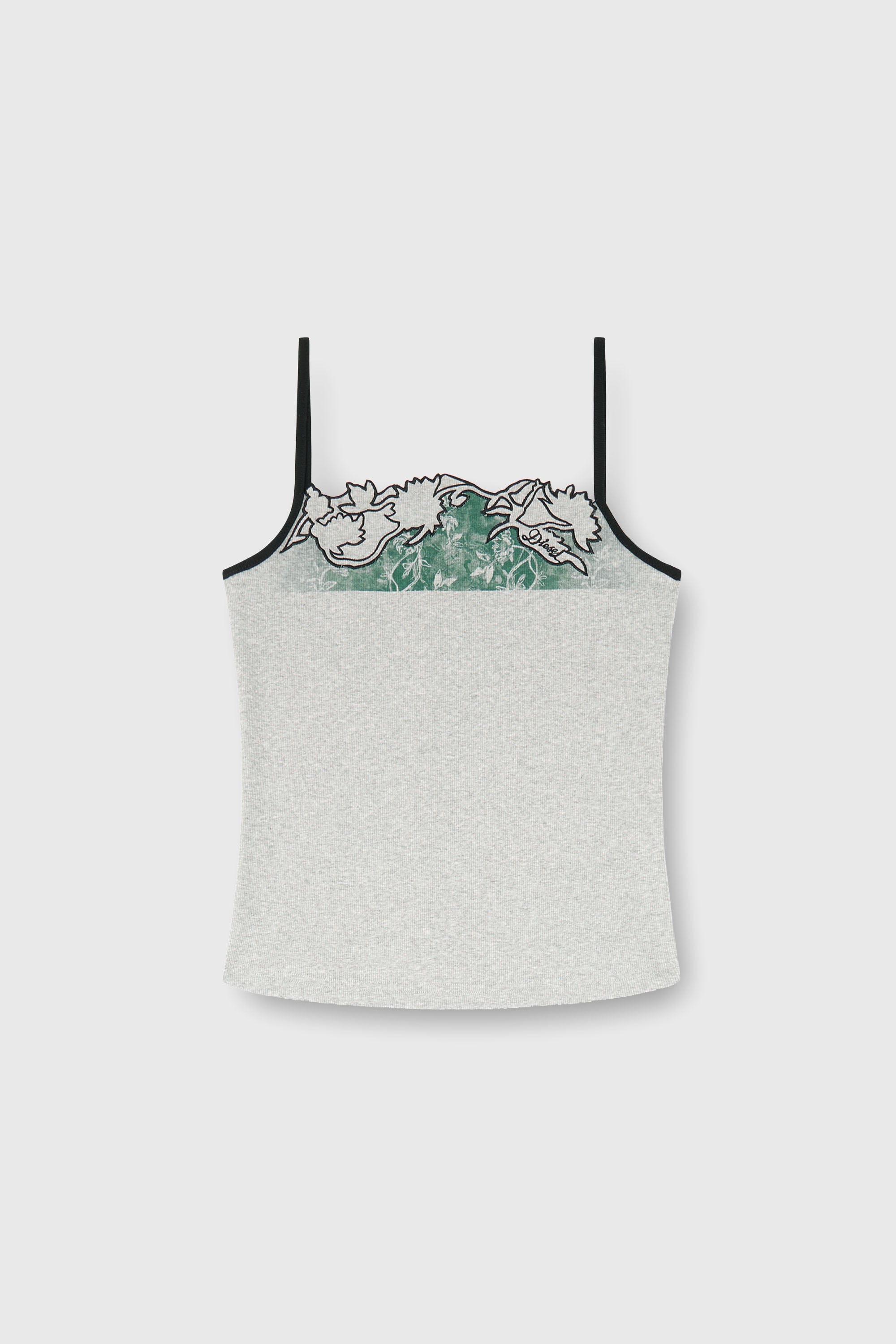 Diesel - T-EDNA, Camiseta de canal&eacute; con bordado floral en contorno Mujer in Multicolor - 2